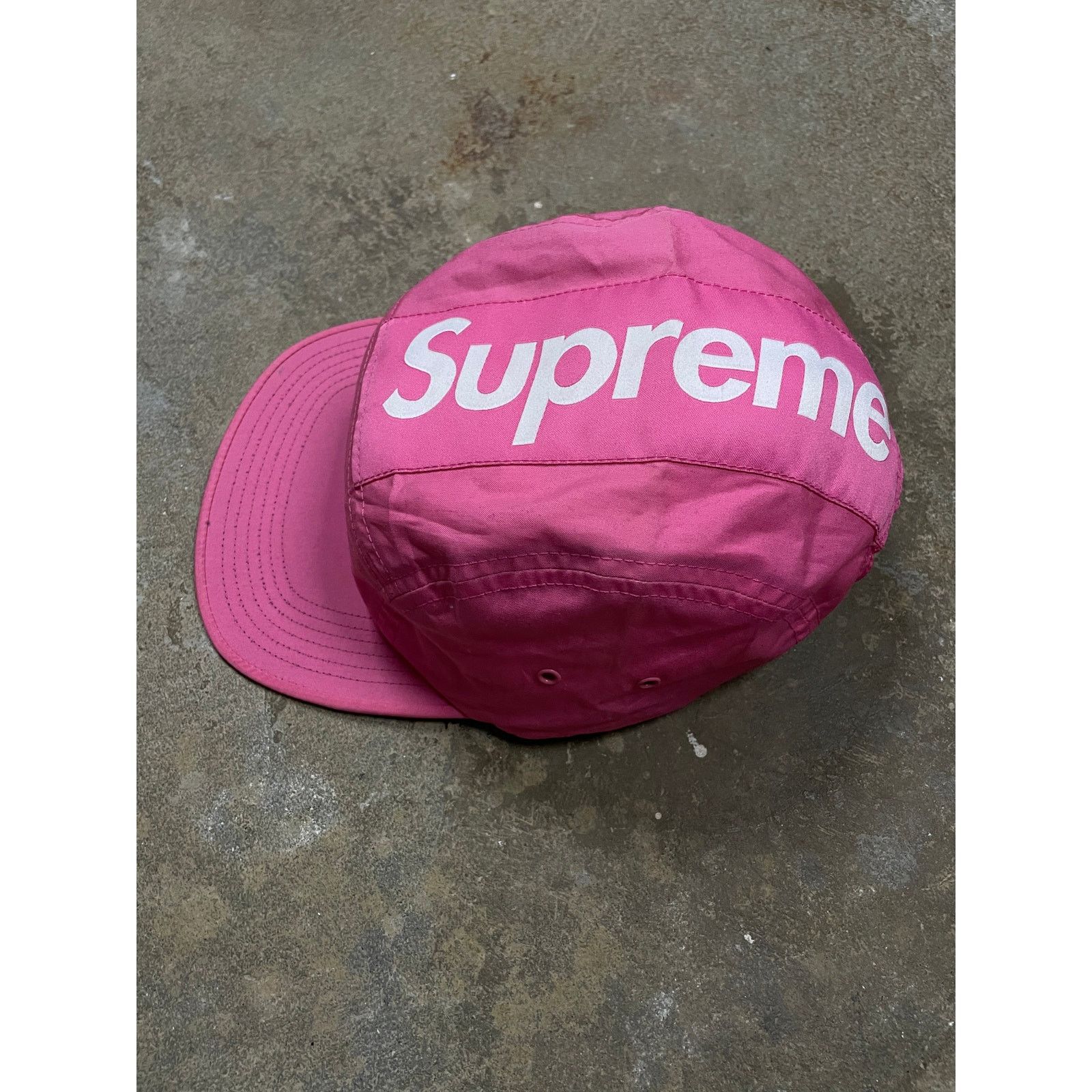 Supreme Supreme Nylon Cap Pink White Used OS Size ONE SIZE - 2 Thumbnail