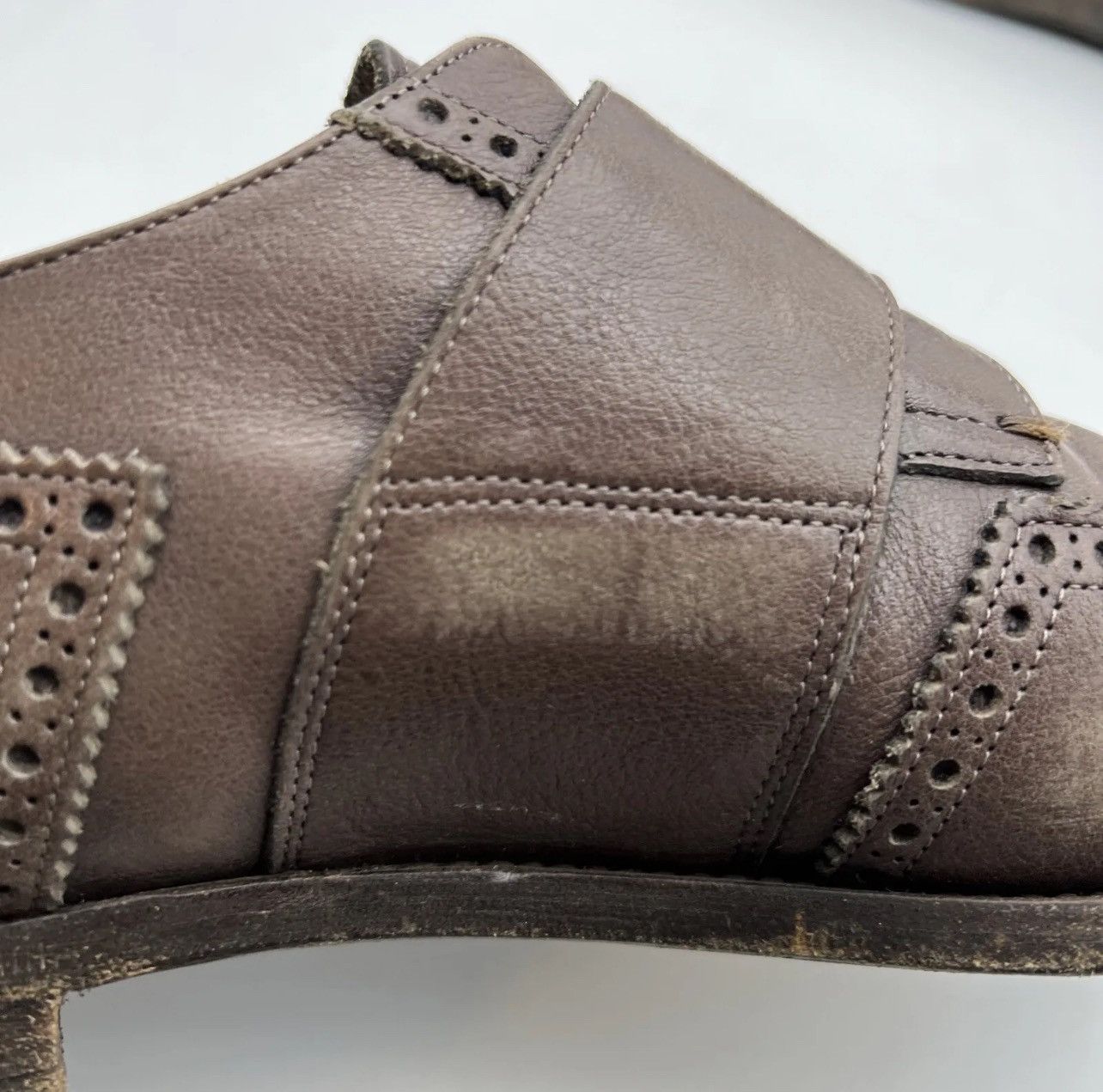 Prada PRADA Perforated Double Monk Strap Leather Oxfords Size US 9 / EU 42 - 11 Thumbnail