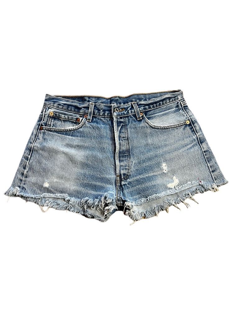 Levi's Vintage Clothing Vintage 1990's Levi's 501 Cut Off Blue Jean Short Shorts Size 33" - 1 Thumbnail