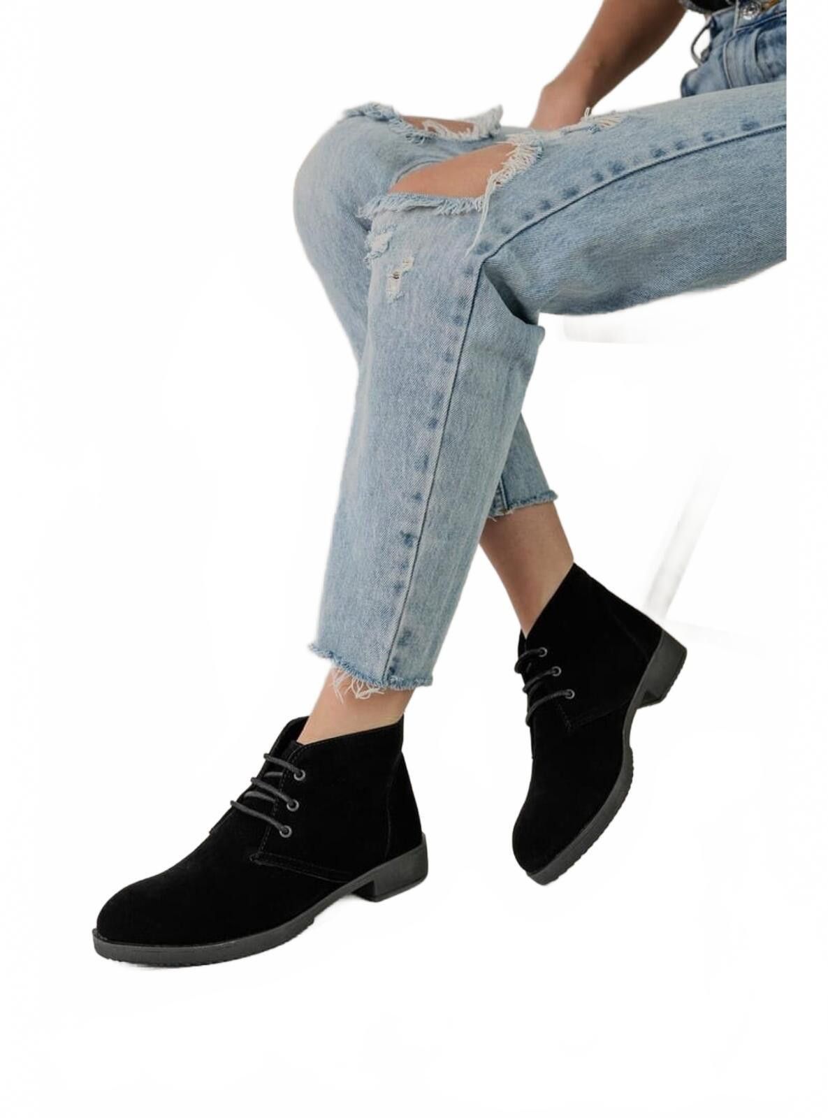 Genetic Manipulation Shinichiro Kuriya Black Suede Ankle Boots for Women, Size - 8 Size US 8 / IT 38 - 2 Thumbnail