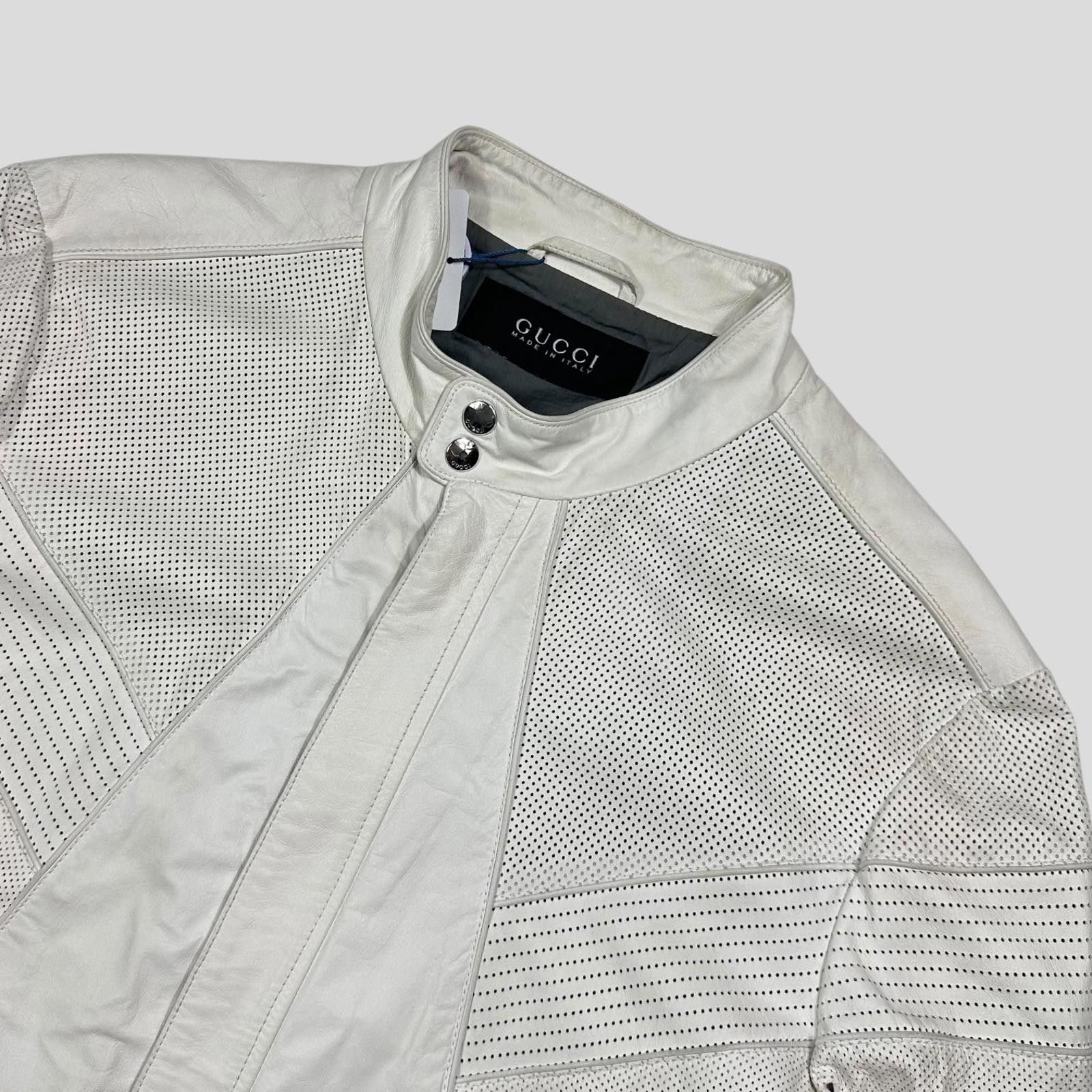 Gucci Gucci 2010 Nappa Leather Café Racer Perforate Biker Jacket L Size US L / EU 52-54 / 3 - 2 Thumbnail