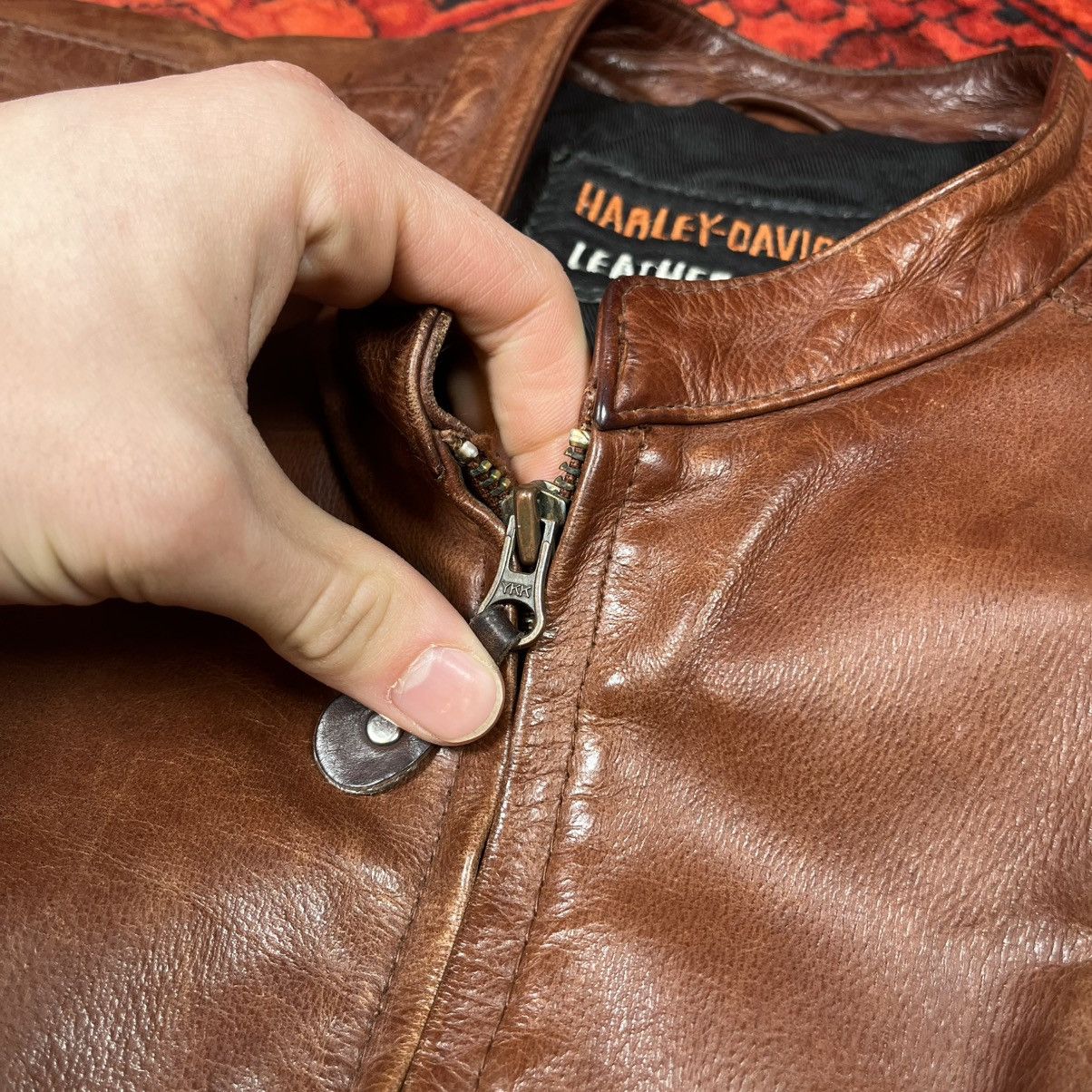 Harley Davidson Biker Harley-Davidson Division Jacket Vintage Cow Leather Size US L / EU 52-54 / 3 - 13 Thumbnail