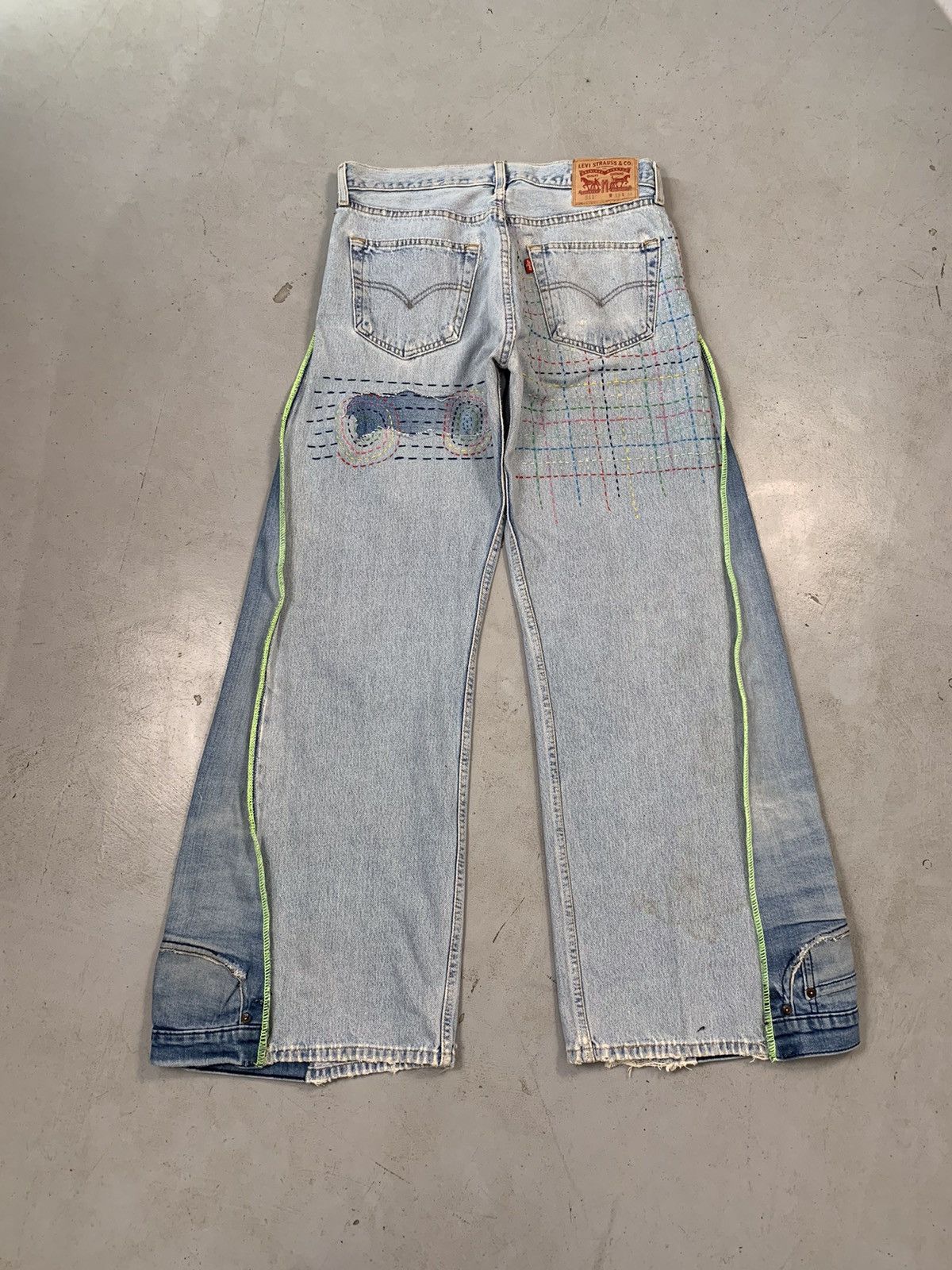 Levi's upcycled levis shashiko hand stitch baggy fit denim Size US 34 / EU 50 - 2 Thumbnail