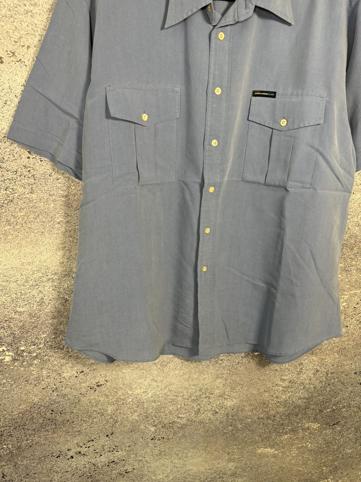 Designer × Saint Laurent Paris × Vintage Vintage Saint Laurent Jeans Shirt y2k XL size Size US XL / EU 56 / 4 - 4 Thumbnail
