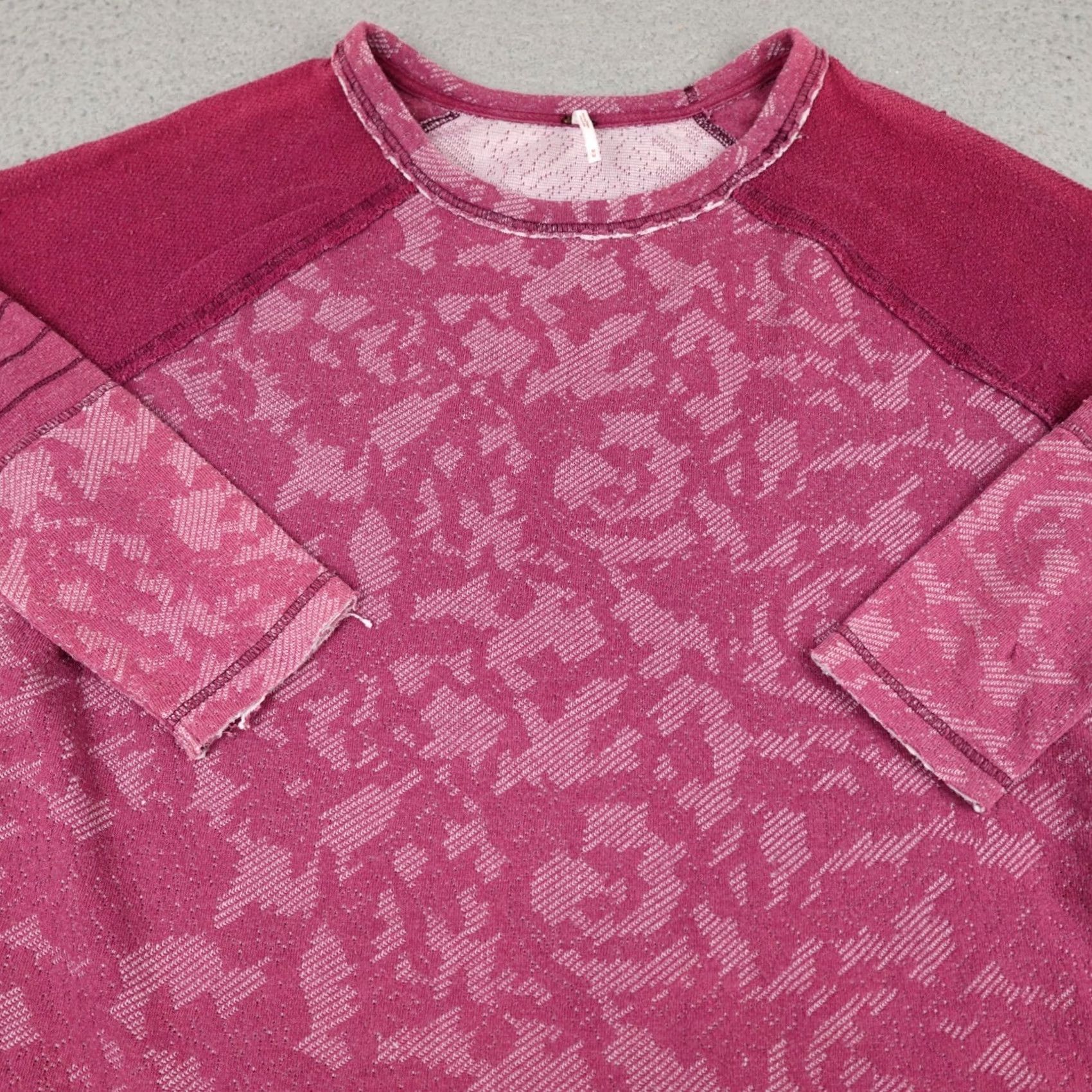 Free People Free People Sweater Womens Medium Pink Bed Of Roses Zip Long Sleeve Bohemian Shirt Size M / US 6-8 / IT 42-44 - 5 Thumbnail