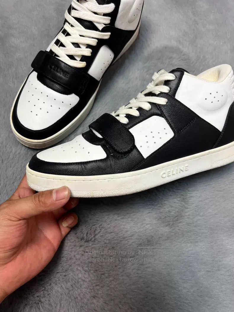 Celine Celine Black and White Panda Velcro Sneakers i Size US 7 / EU 40 - 3 Thumbnail