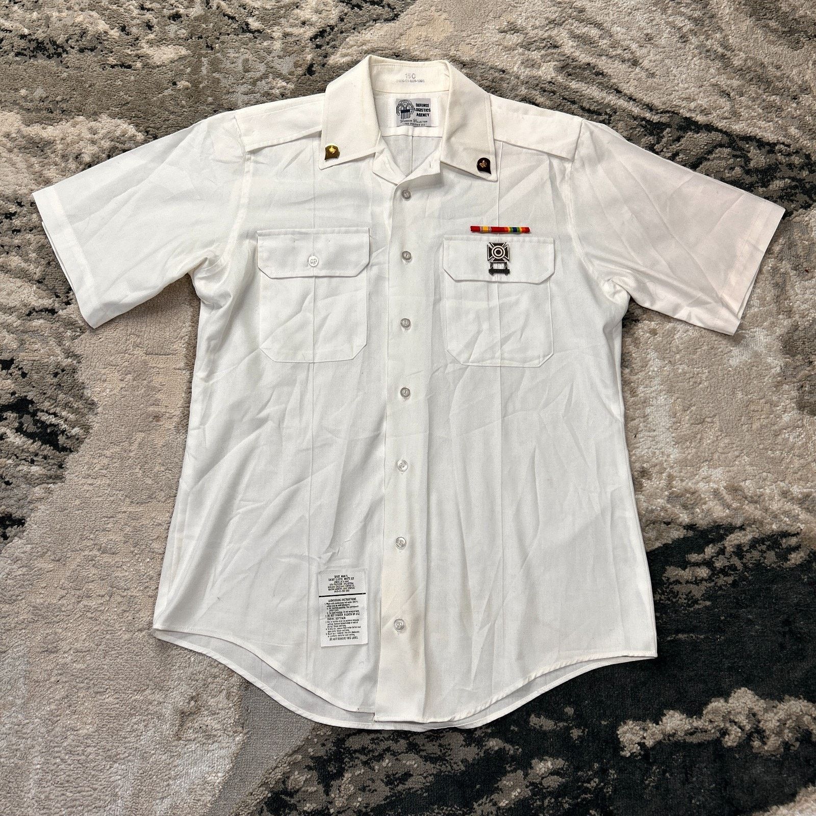 & Other Stories Defense Logistics Agency Military Shirt Men's 15 White Cotto Size US M / EU 48-50 / 2 - 1 Thumbnail