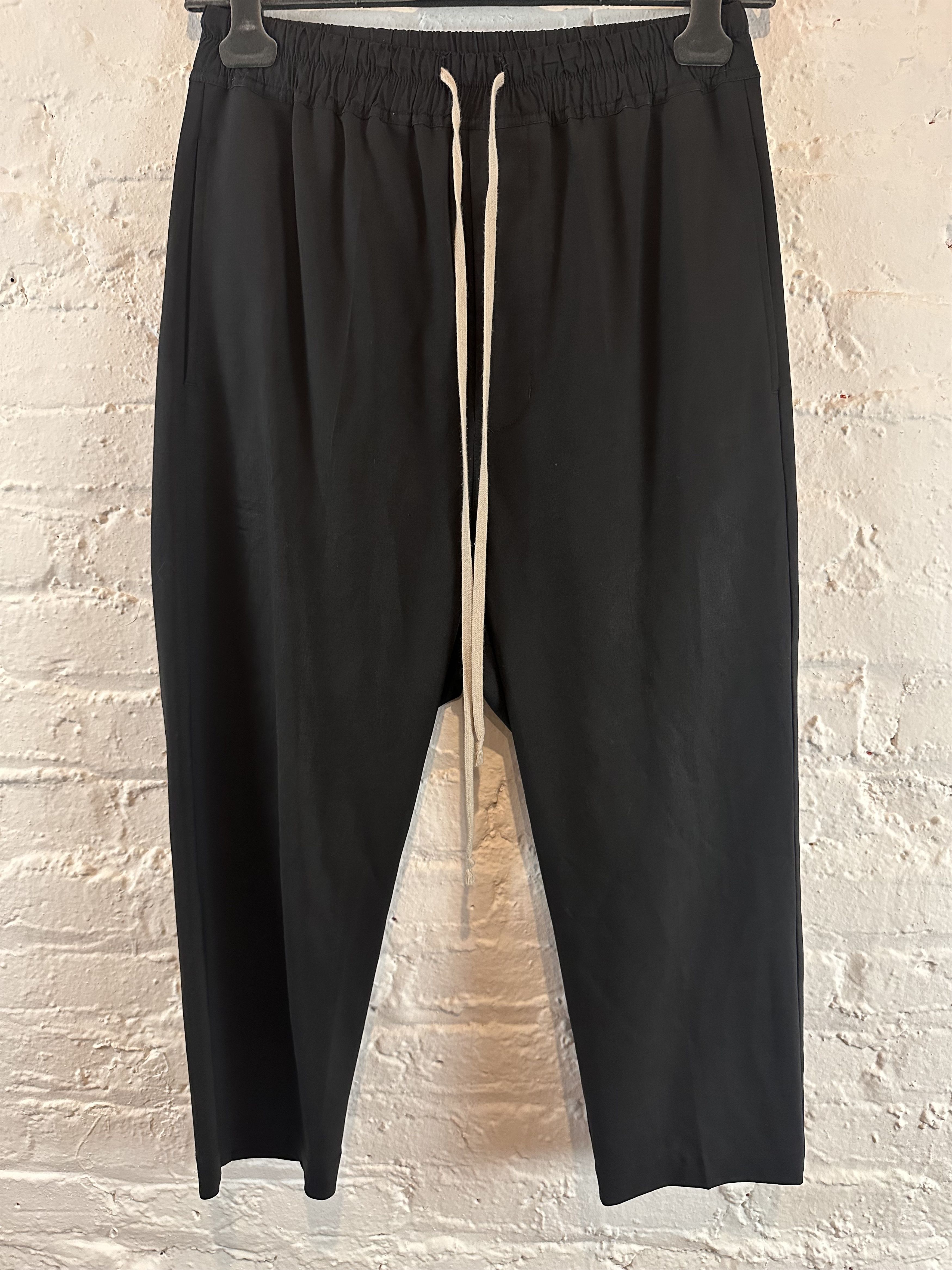 image of Rick Owens 18Fw Sisyphus Wool Drawstring Cropped Astaires in Black, Men's (Size 30)