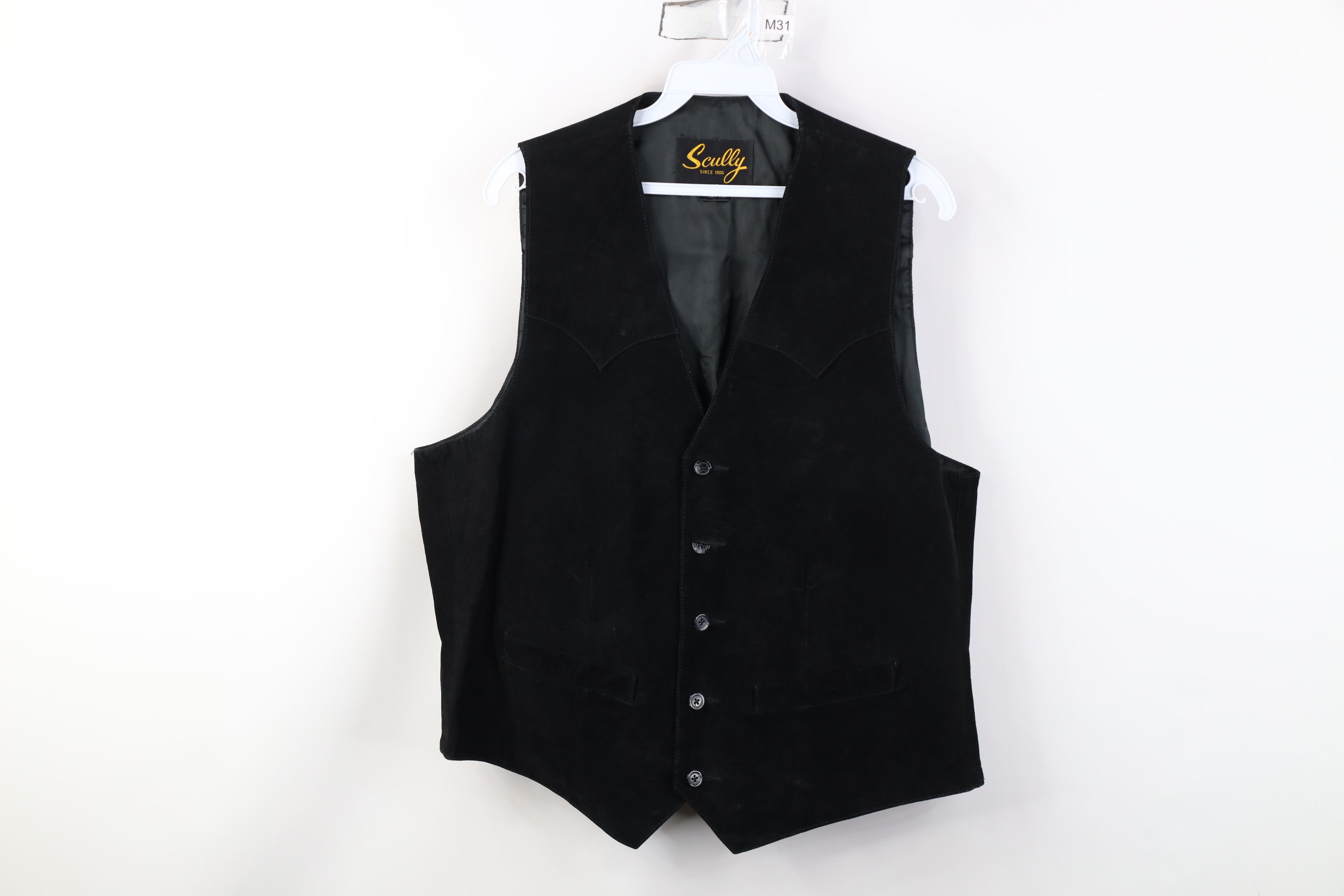 Vintage Vintage 90s Scully Suede Leather Western Vest Jacket Black Size US XXL / EU 58 / 5 - 1 Thumbnail