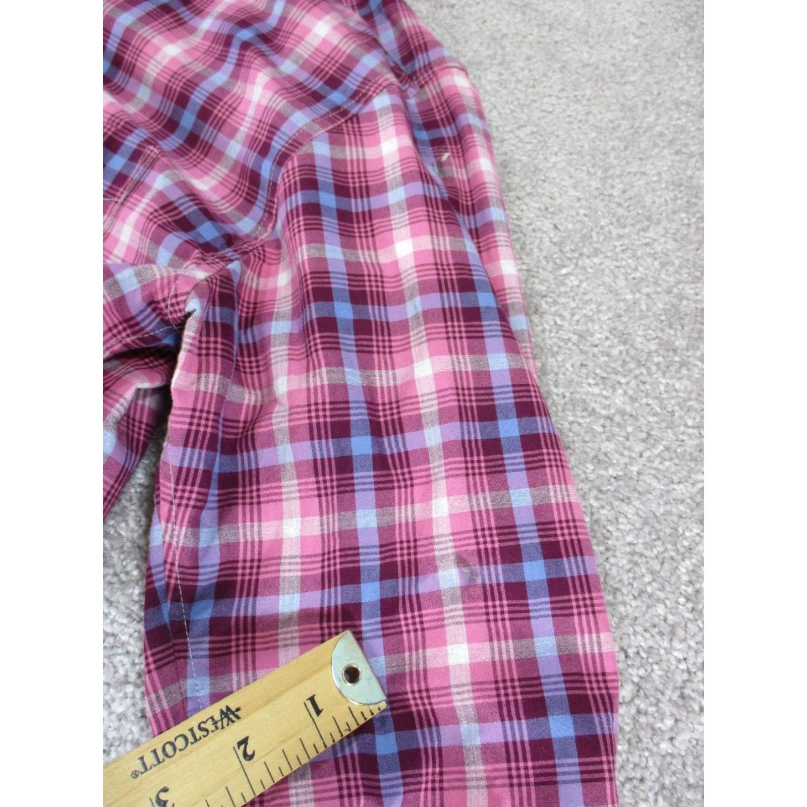 Bonobos Bonobos Shirt Mens Medium Burgundy Plaid Cotton Button-Up Regular Sleeve Long - Button-Down Collared Size US M / EU 48-50 / 2 - 4 Thumbnail