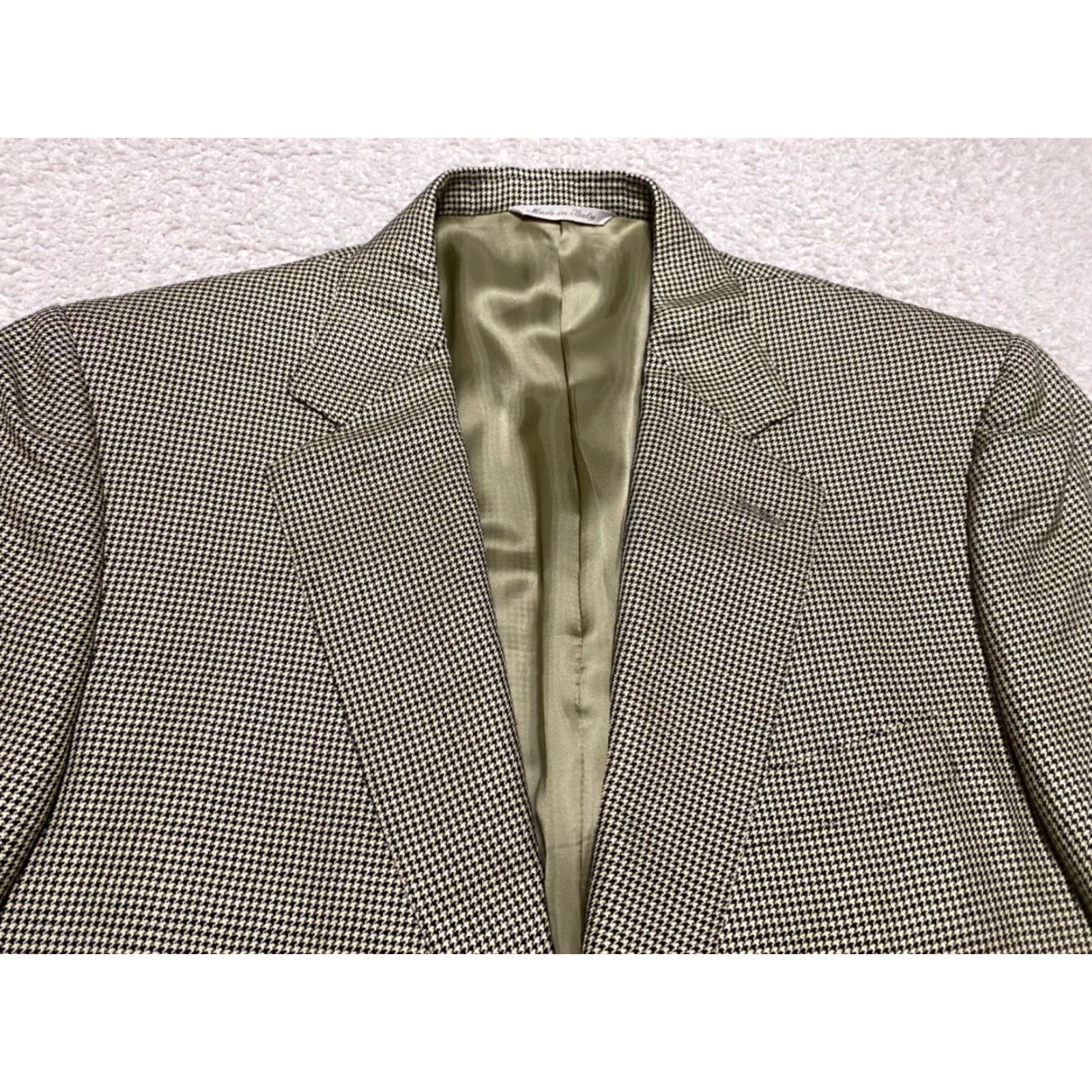 Canali Canali Blazer Mens 2-Button Silk Wool Blend Multicolor Plaid Jacket Regular 44 Chest Mens Size 44R - 3 Thumbnail