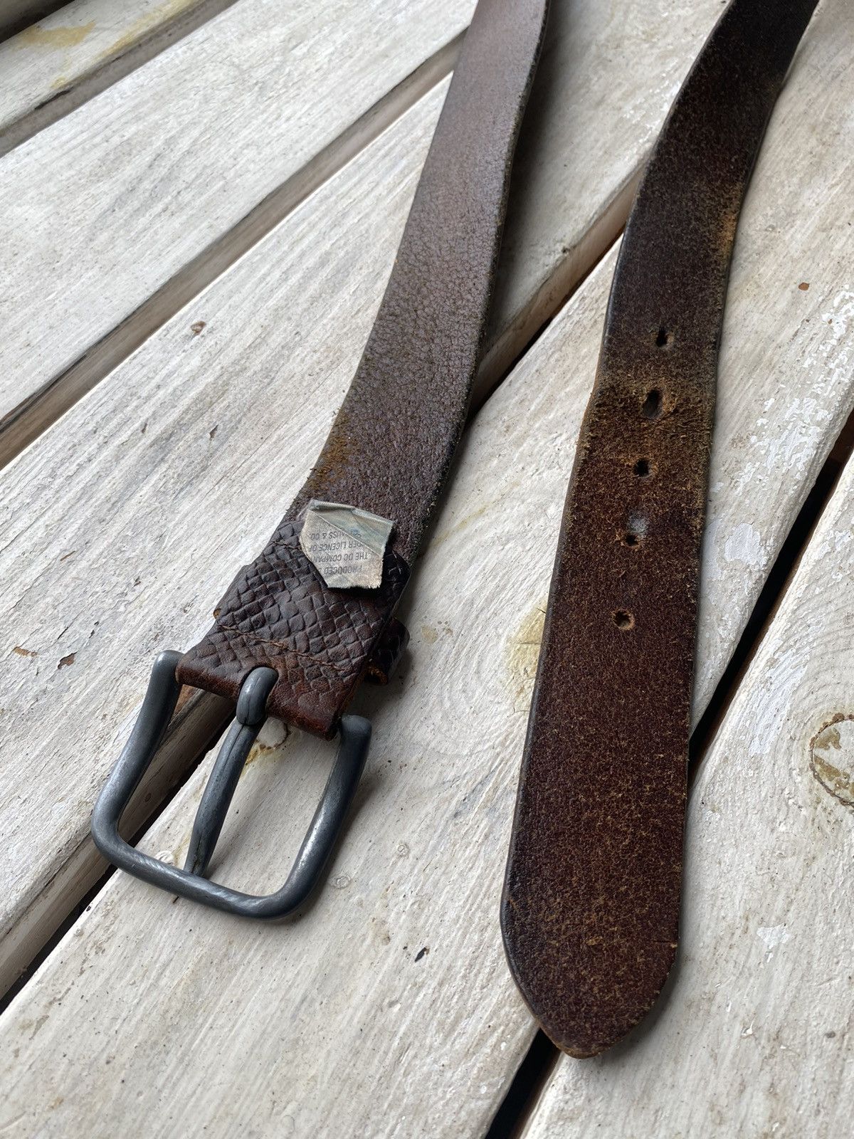 Levi's × Levi's Vintage Clothing × Vintage Cowboy 90s Levi’s Leather Black Belt Made In Italy Size ONE SIZE - 6 Thumbnail
