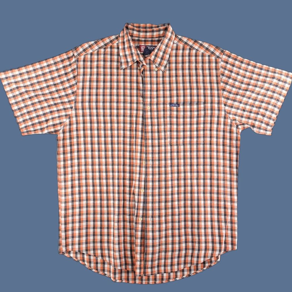 Chaps Chaps Shirt Mens XL Orange Check Short Sleeve Button Up Ralph Lauren Size US XL / EU 56 / 4 - 1 Thumbnail