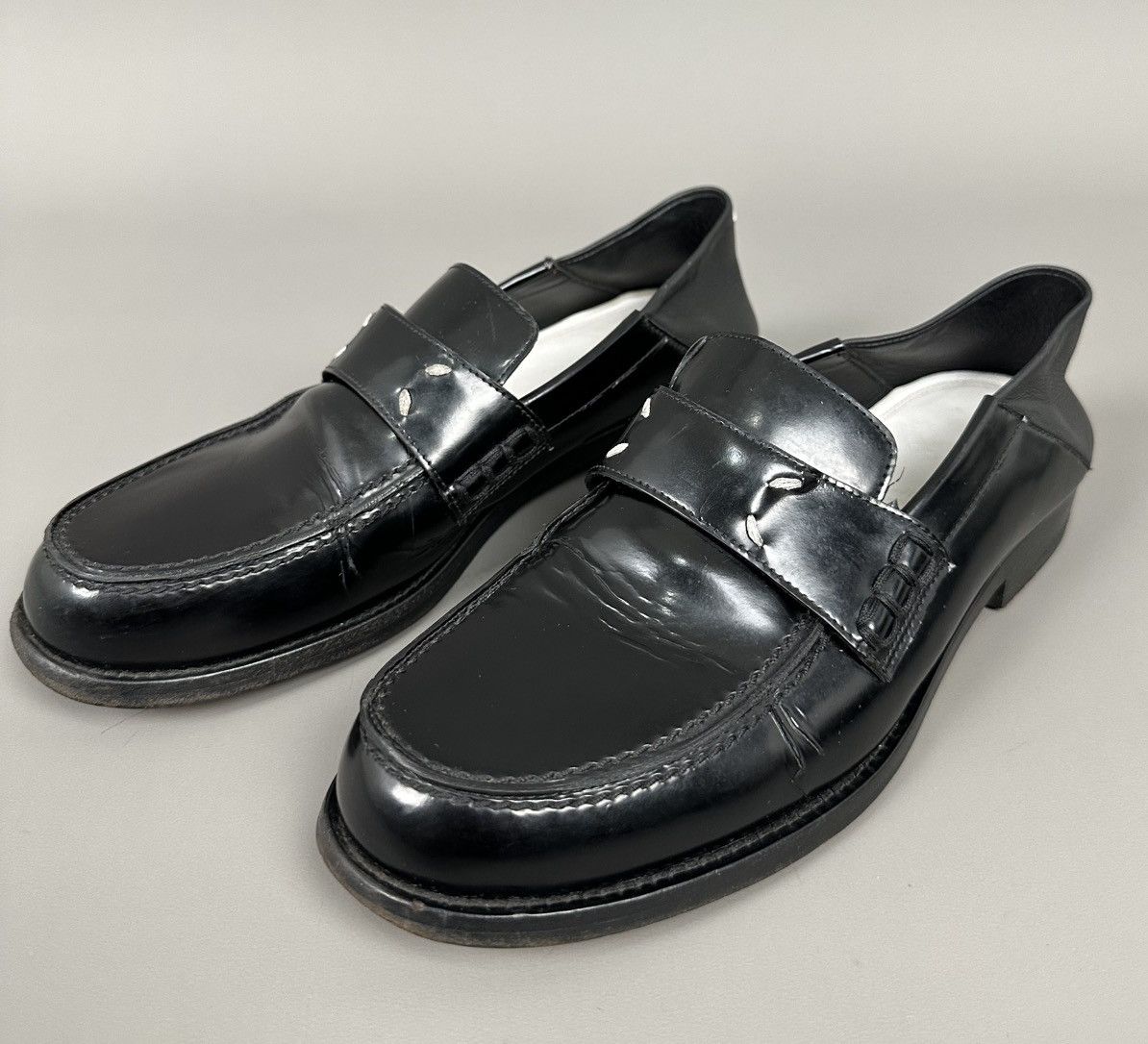 Maison Margiela Maison Margiela - 4 Contrast Stitch Leather Loafers - Black Size US 9 / IT 39 - 3 Thumbnail