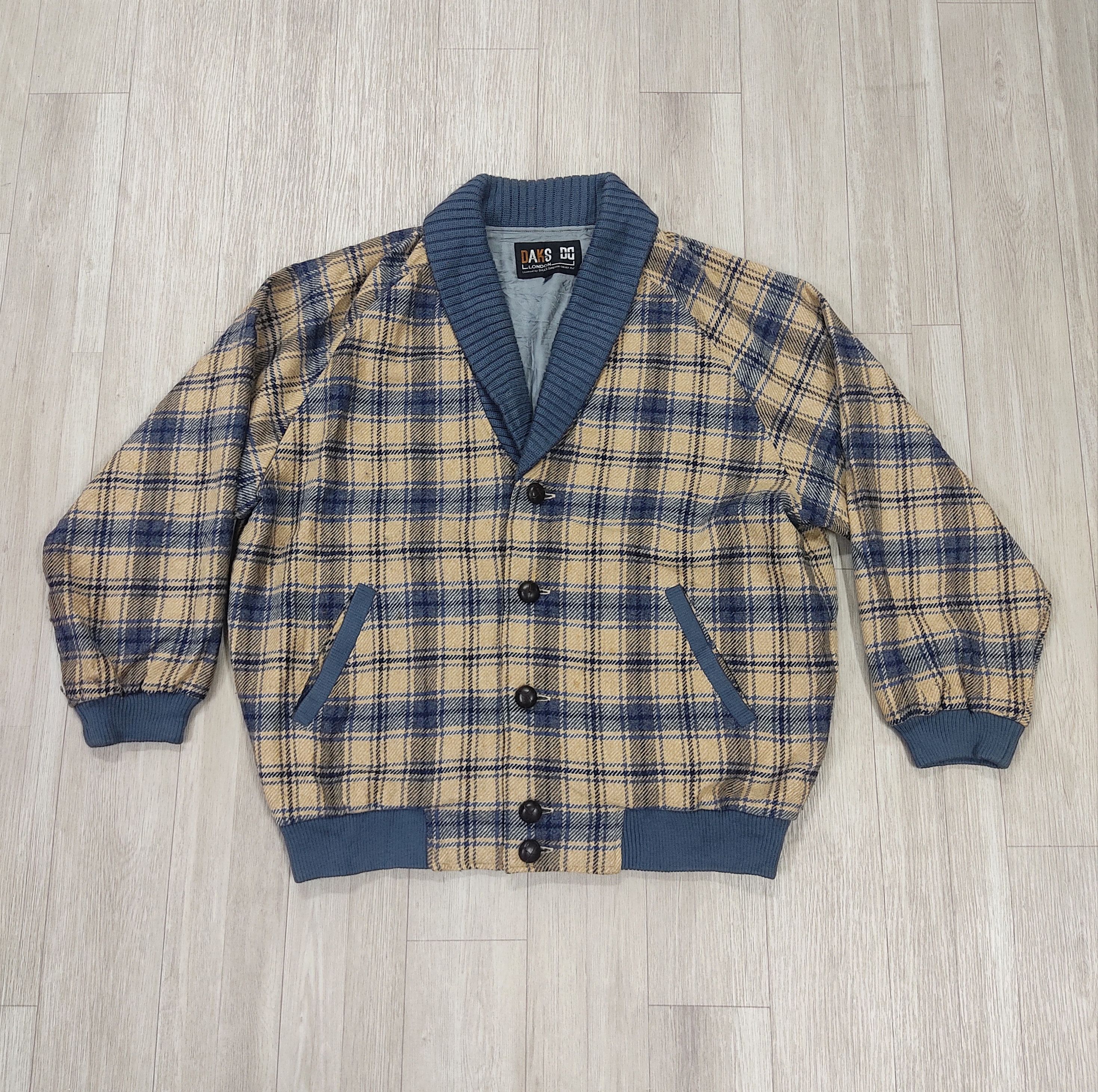 DAKS × Vintage DAKS LONDON Plaid Blouson Men Wool Jacket Size US L / EU 52-54 / 3 - 2 Thumbnail