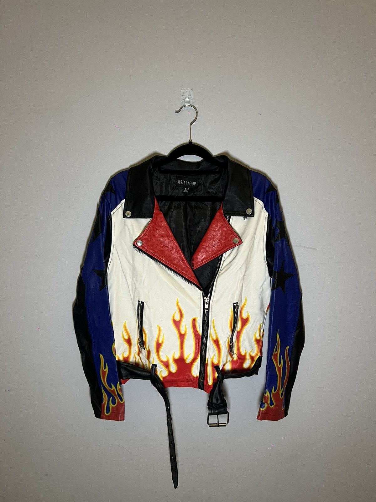 Current Mood Current Mood Flames Biker Jacket Size S / US 4 / IT 40 - 1 Thumbnail
