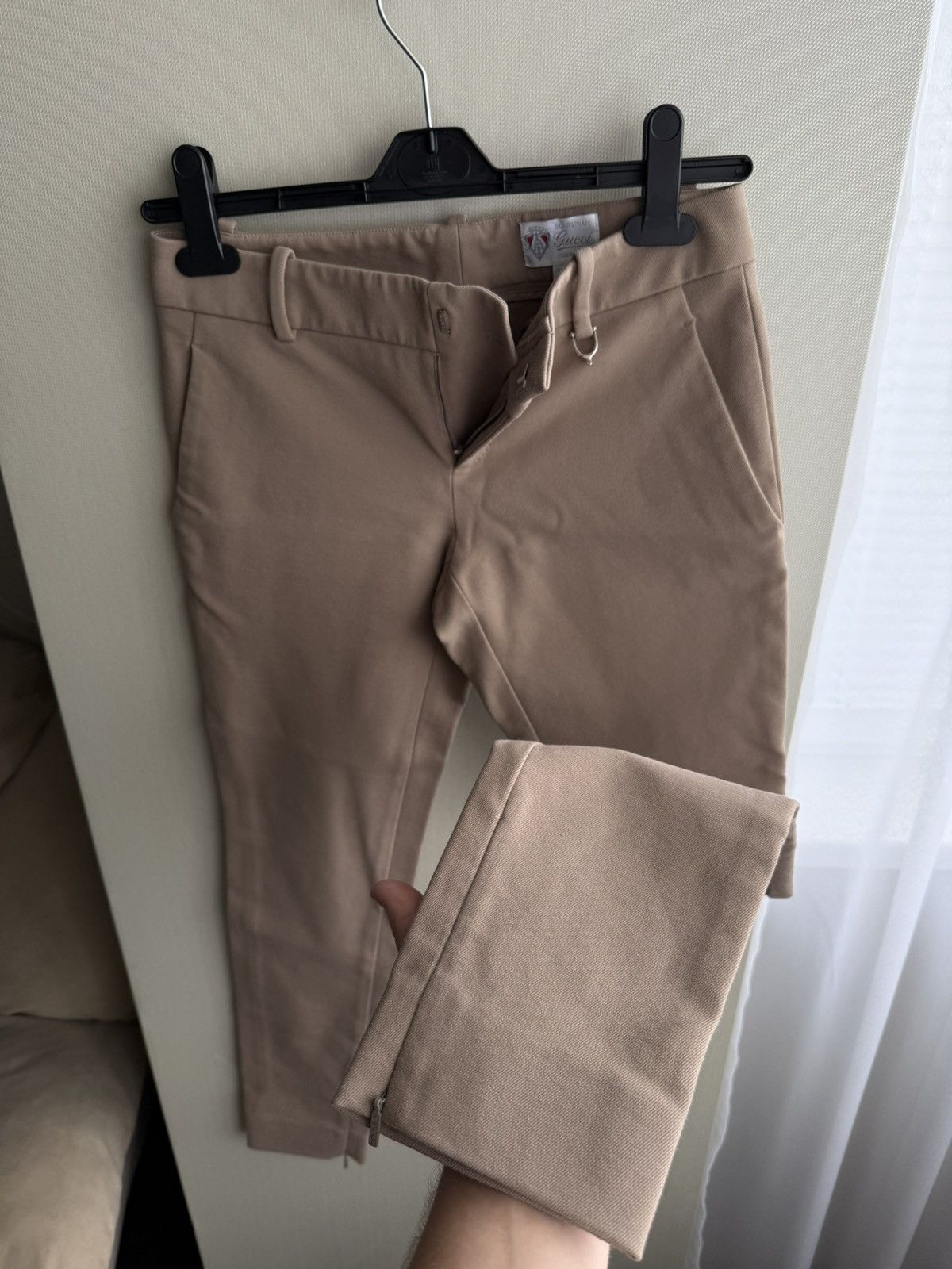 Gucci Gucci Cotton Silk Pants IT 38 Beige Career Mid Rise Trousers Size 26" / US 2 / IT 38 - 6 Thumbnail