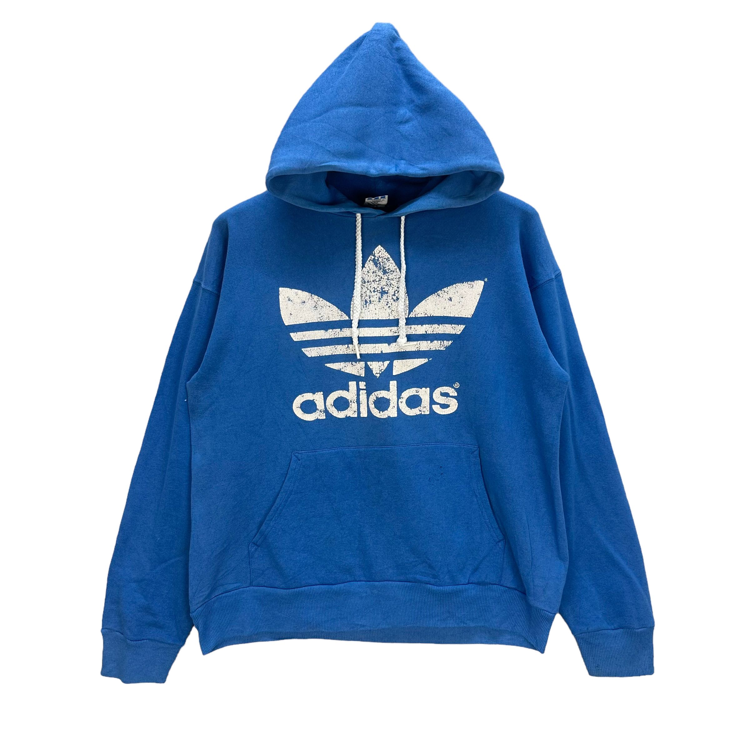 Adidas VINTAGE ADIDAS BIG LOGO PULLOVER HOODIES #7971-193 Size US M / EU 48-50 / 2 - 1 Thumbnail