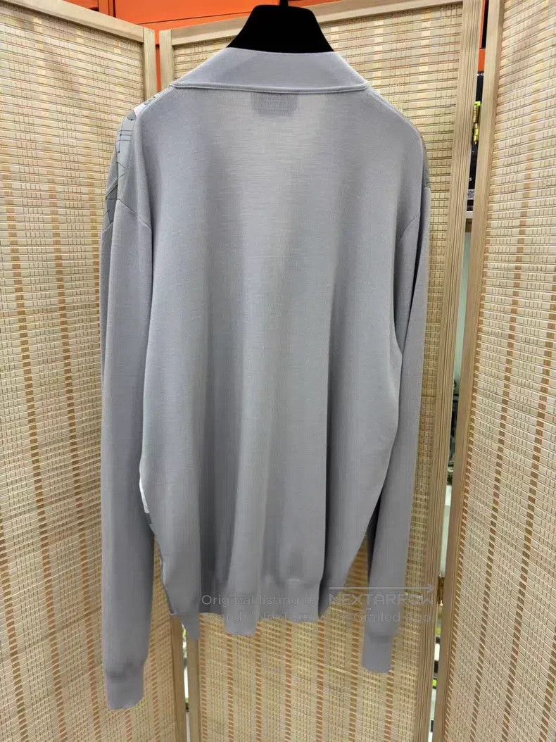 Hermes Hermes Men's knit open-front shirt in gray, size L, made f Size US L / EU 52-54 / 3 - 2 Thumbnail