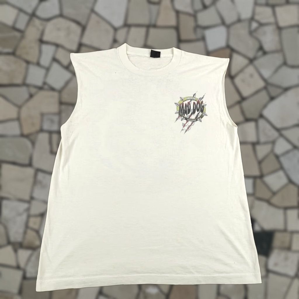 Fruit Of The Loom VINTAGE Mad Dog Shirt Mens Large Sleeveless Tank Top Muscle Drill Sergeant 90s Nike? Size US L / EU 52-54 / 3 - 1 Thumbnail
