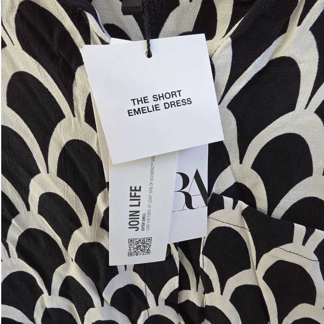 Zara Zara Black & White Geometric Sheer Emelie Shirt Dress - XXL Size XXL / US 16-18 / IT 52-54 - 6 Thumbnail