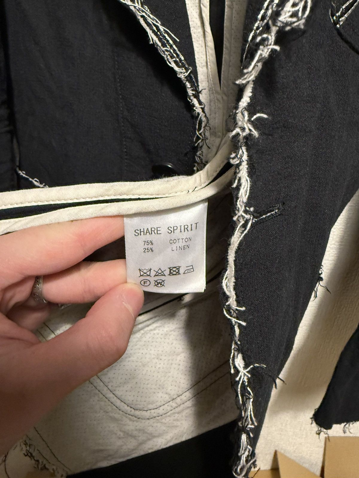 Share Spirit Homme Share Spirit HOMME FRINGED EDGES BLAZER JACKET DAMAGE Size M / US 6-8 / IT 42-44 - 8 Thumbnail