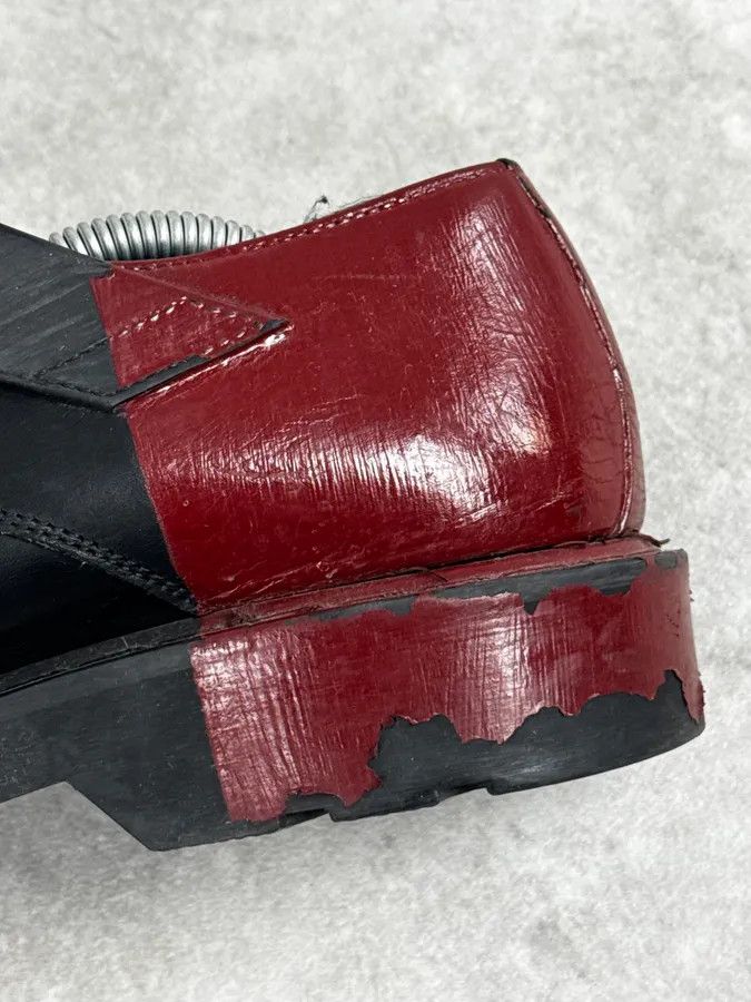 Alexander McQueen Alexander McQueen Black & Red Bloody Abstract Derby Leather Shoes Size US 12 / EU 45 - 5 Thumbnail
