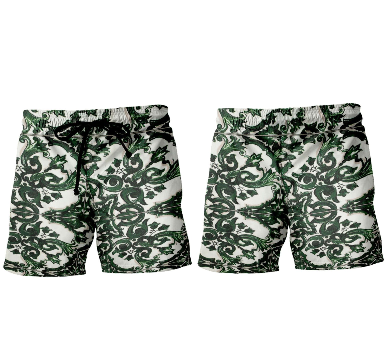 Designer Majolica Print Shorts & Men's Summer Shirt Set Size US 31 - 2 Thumbnail
