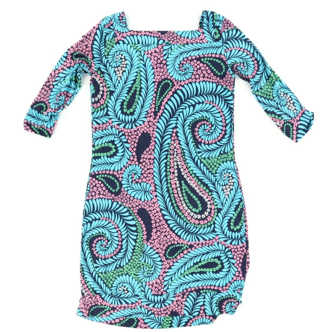 Lilly Pulitzer VINTAGE Lilly Pulitzer Newport Silk Paisley 3/4 Sleeve Dress Women's 2 Size XS / US 0-2 / IT 36-38 - 4 Thumbnail