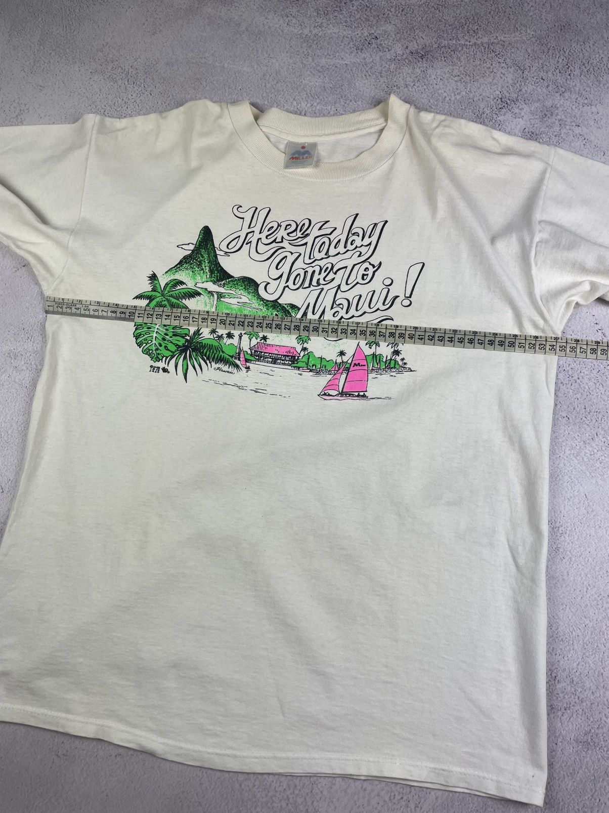 Vintage Vintage 70 80s Here Today Gone To Maui Hawaii T-shirts sz L Size US L / EU 52-54 / 3 - 12 Thumbnail
