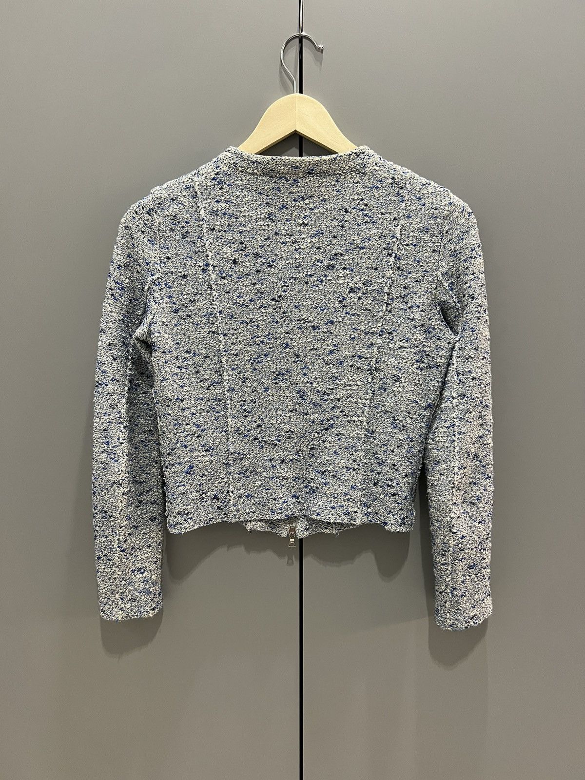 Harris Wharf London Textured Zip Jacket Cropped Minimalist in Gray, Women's — image 6 of 6