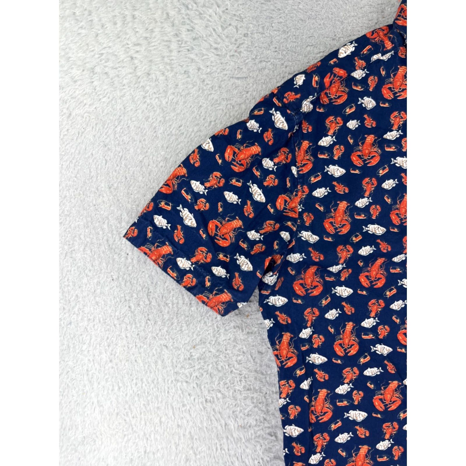 Vintage Sunrise Kingdom Shirt Mens Large Blue Red Lobster Hawaiian Cotton Button-Up Size US L / EU 52-54 / 3 - 3 Thumbnail