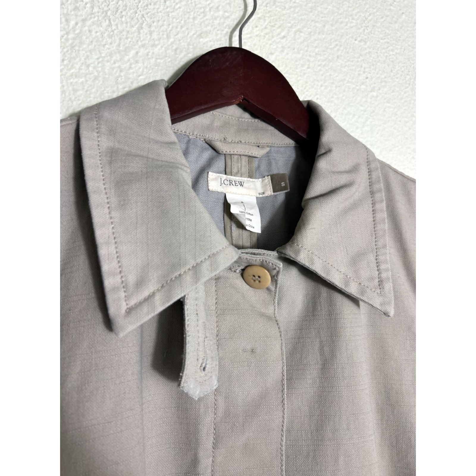 J.Crew J.CREW Women’s Small Beige Canvas Cotton Field Jacket Hunting Button Up Pockets Military Jacket Women S Beige Canvas Pockets Size S / US 4 / IT 40 - 3 Thumbnail