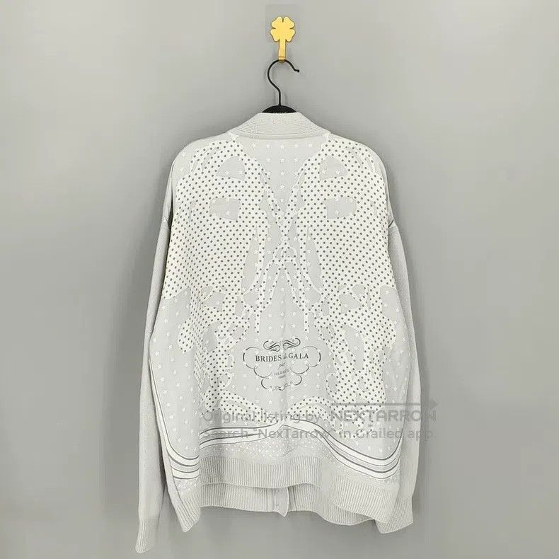 Hermes Hermes Haze blue back silk blend open cardigan jacket Size S / US 4 / IT 40 - 1 Thumbnail