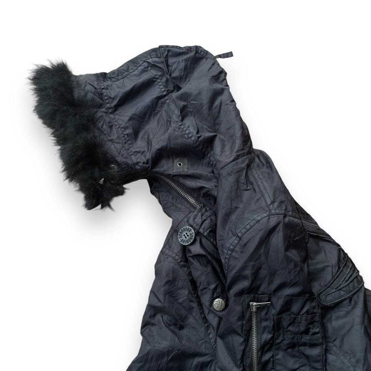 If Six Was Nine × Roen × Seditionaries ABORDAGE HIROMU TAKAHARA SKULL FUR RACOON PUNK GOTHIC JACKET Size US M / EU 48-50 / 2 - 13 Thumbnail