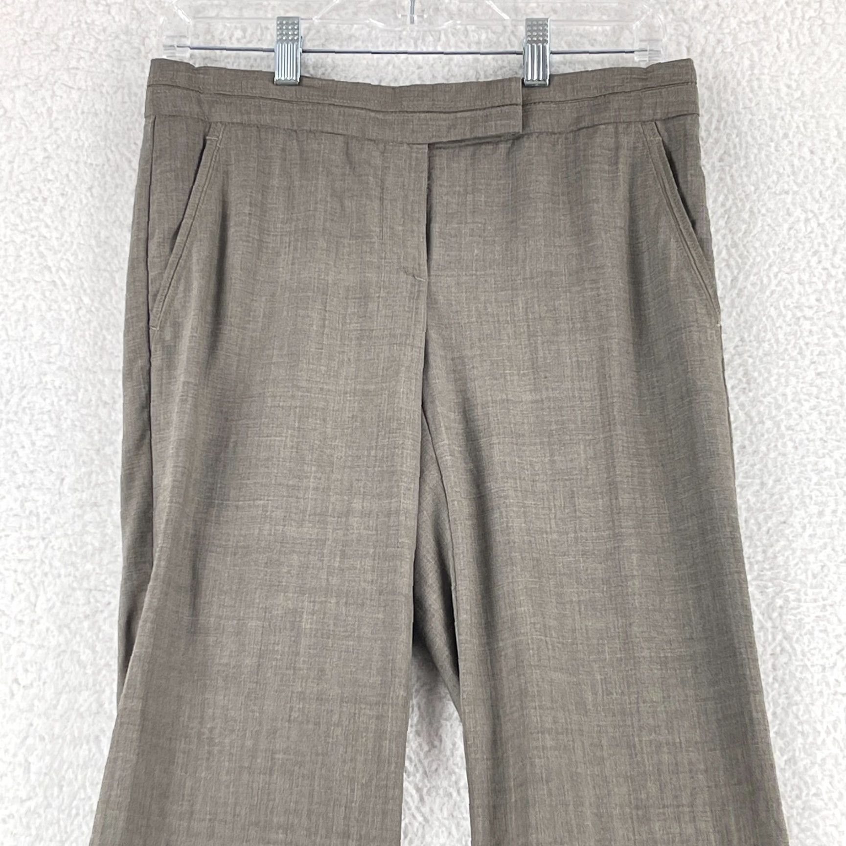 Theory Theory Brown Wide-Leg Wool Dress Pants Womens Size 30 Flat Front Work Wear Size 30" / US 8 / IT 44 - 3 Thumbnail
