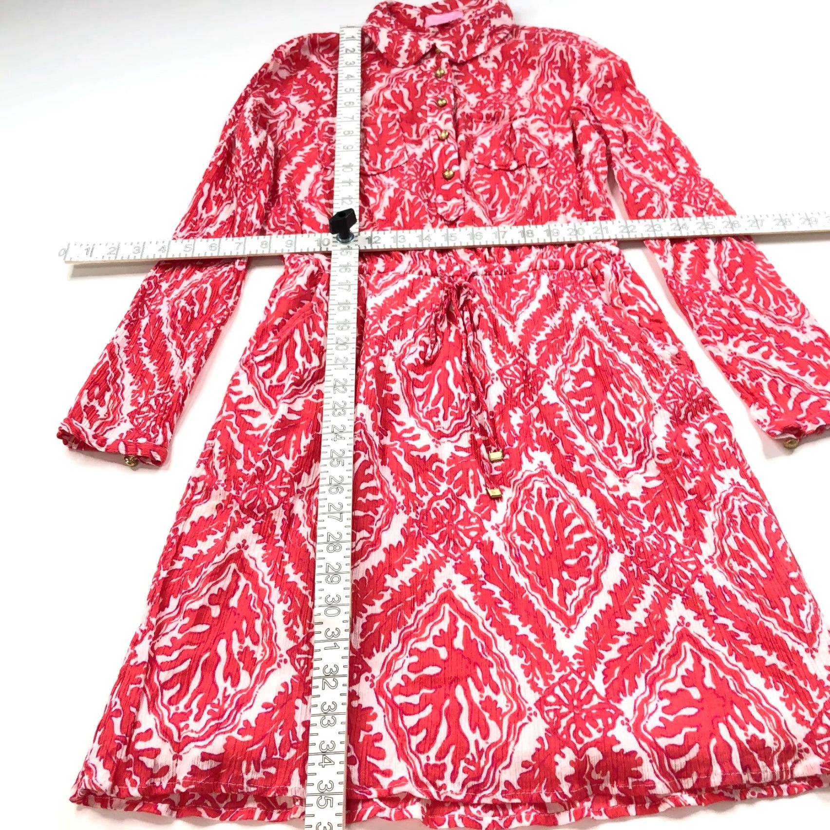 Lilly Pulitzer Lilly Pulitzer 4 Seersucker Textured Mini Above Knee Dress Pink Size S / US 4 / IT 40 - 3 Thumbnail