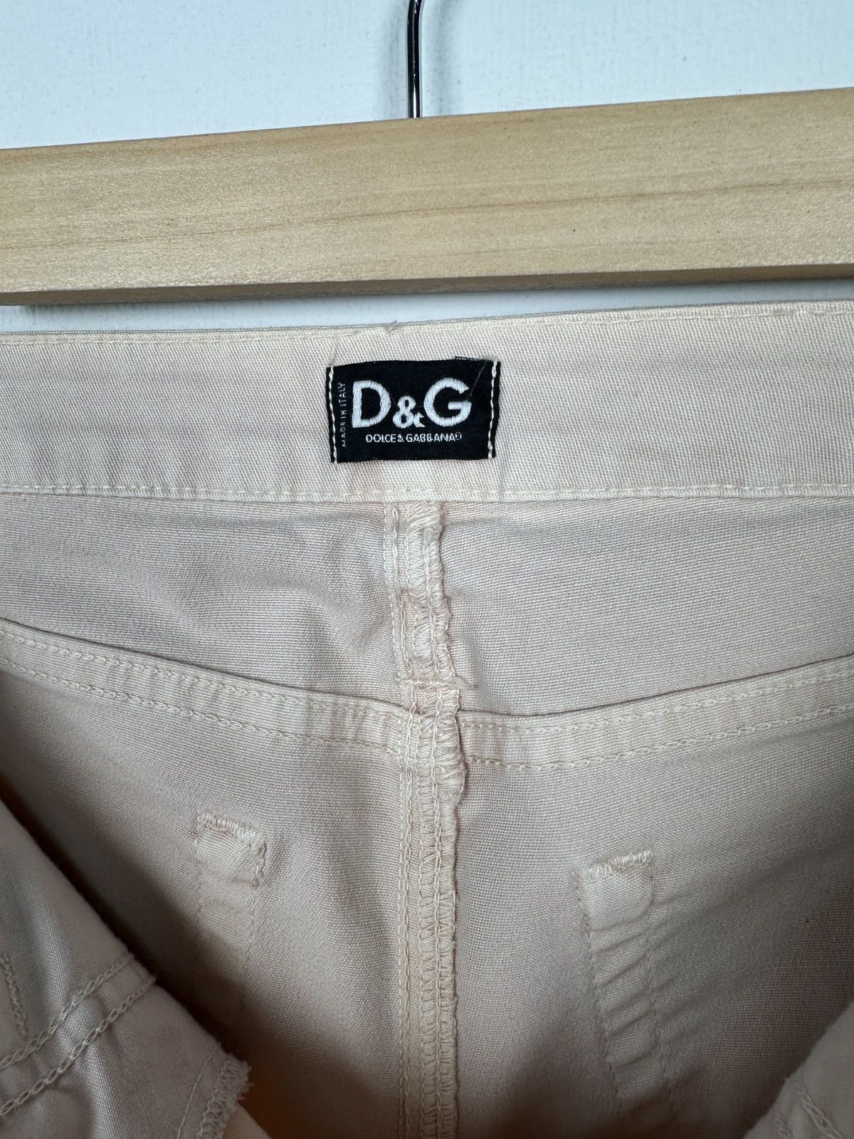 Dolce & Gabbana DOLCE & GABBANA Jeans Light Pink Flared Belted Pants size 26 Size 26" / US 2 / IT 38 - 10 Thumbnail