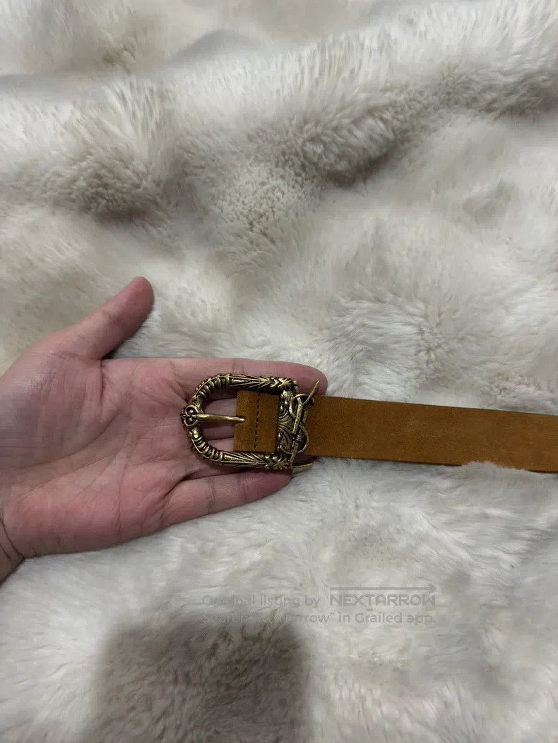 Saint Laurent Paris Saint Laurent Paris size 90 Golden Embossed Logo Belt Size ONE SIZE - 2 Thumbnail