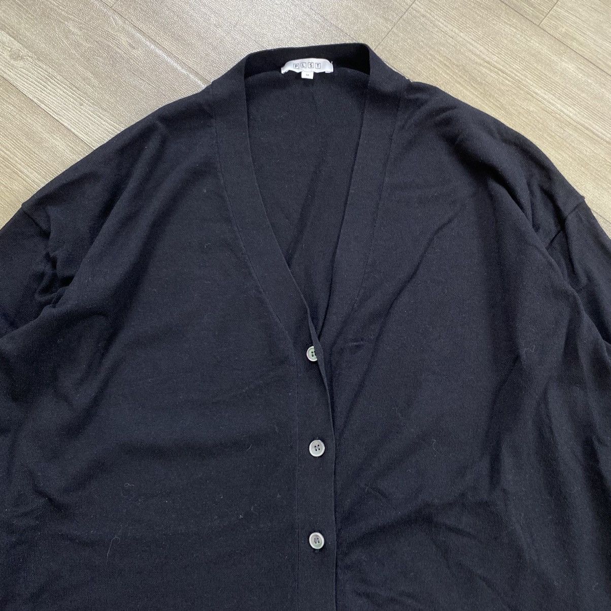 Japanese Brand 2000s Issey Miyake PLST Black Cardigans Size US M / EU 48-50 / 2 - 2 Thumbnail