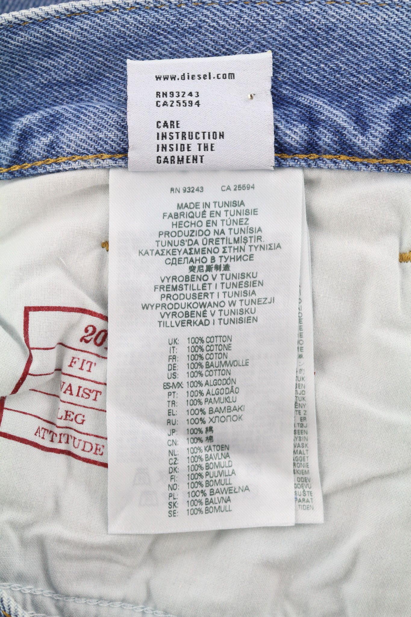 Diesel 2010 9C16S W32/L32 Loose Fit Straight Button Jeans 40151 Size US 32 / EU 48 - 10 Thumbnail