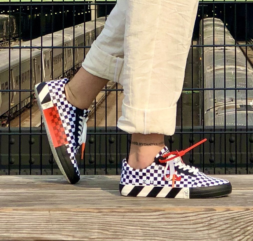 Off-White Off-White RARE Checkerboard Vulc Low Top Sneakers Size 44/11 Size US 11 / EU 44 - 2 Thumbnail