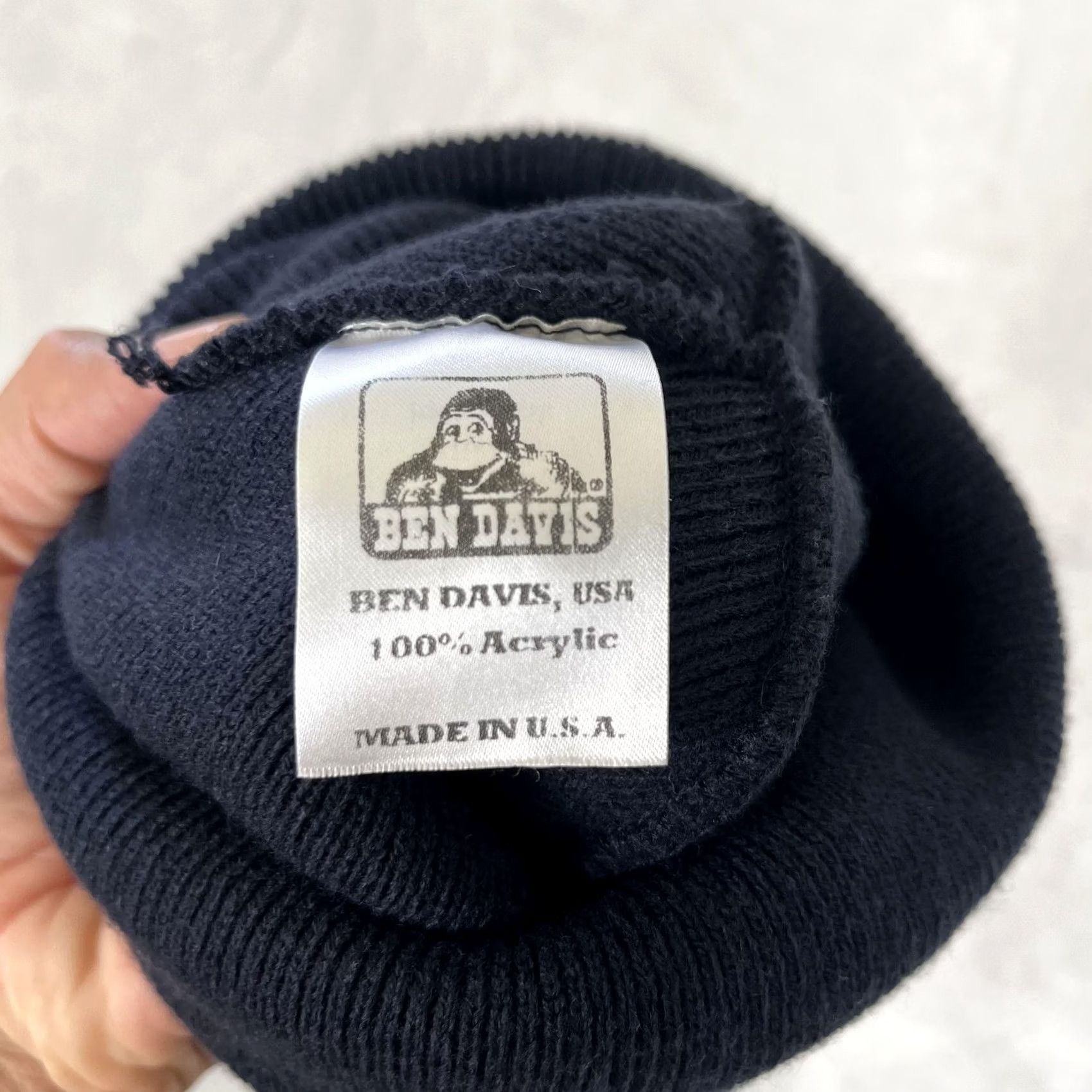 Ben Davis VINTAGE Ben Davis Beanie Hat One Size Blue Knit Cuffed Logo Patch Made In USA Size ONE SIZE - 5 Thumbnail