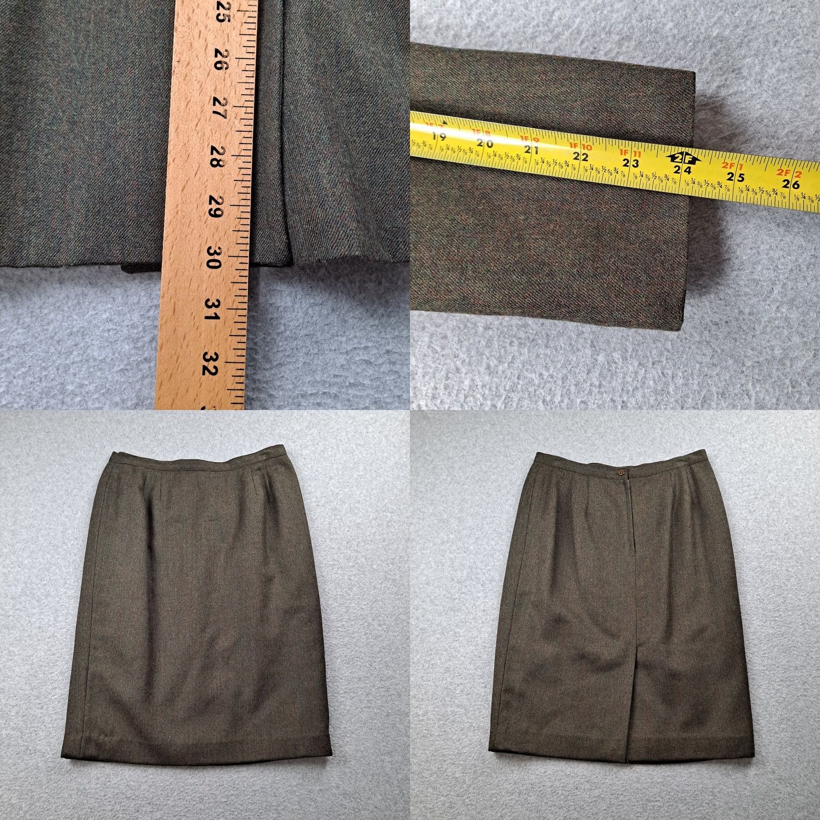 Vintage VINTAGE Joza Rae Wool Power Suit Woman 12 Brown Blazer Double-Breasted Skirt Set Womens 2-Piece Plaid Heritage Academia Office Classic 80s Men/Women Size 34" / US 12 / IT 48 - 8 Thumbnail