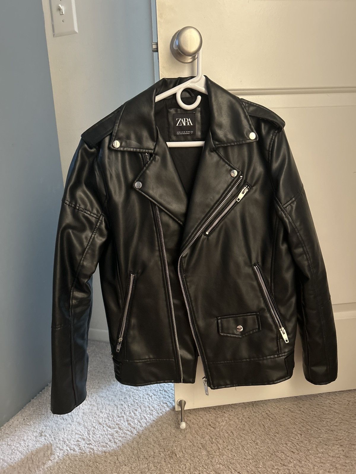 Zara Zara Leather Biker Jacket | Grailed