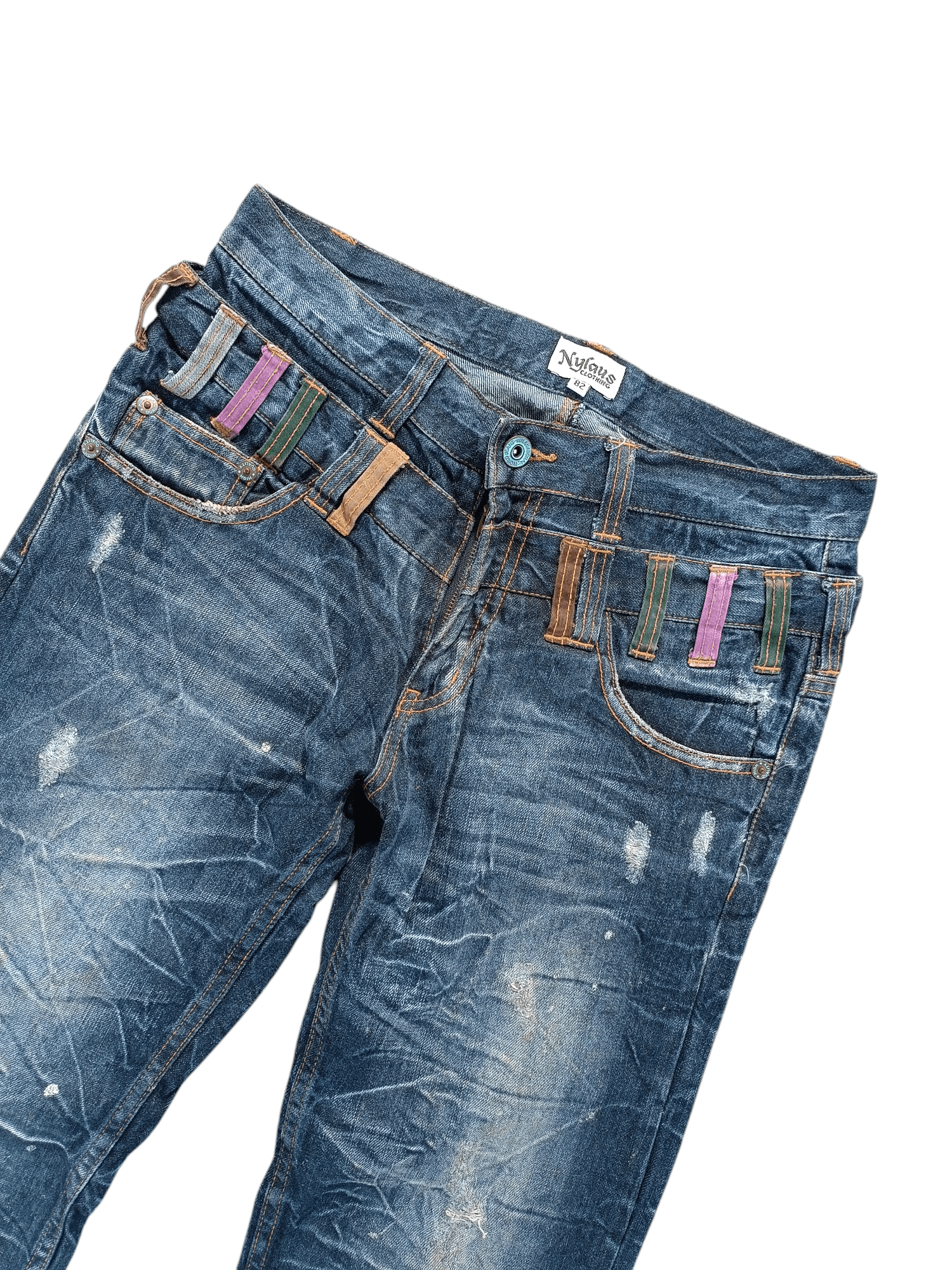 If Six Was Nine 💥VINTAGE NYLAUS JEANS DOUBLE WAIST DESIGN RARE Size US 32 / EU 48 - 14 Thumbnail