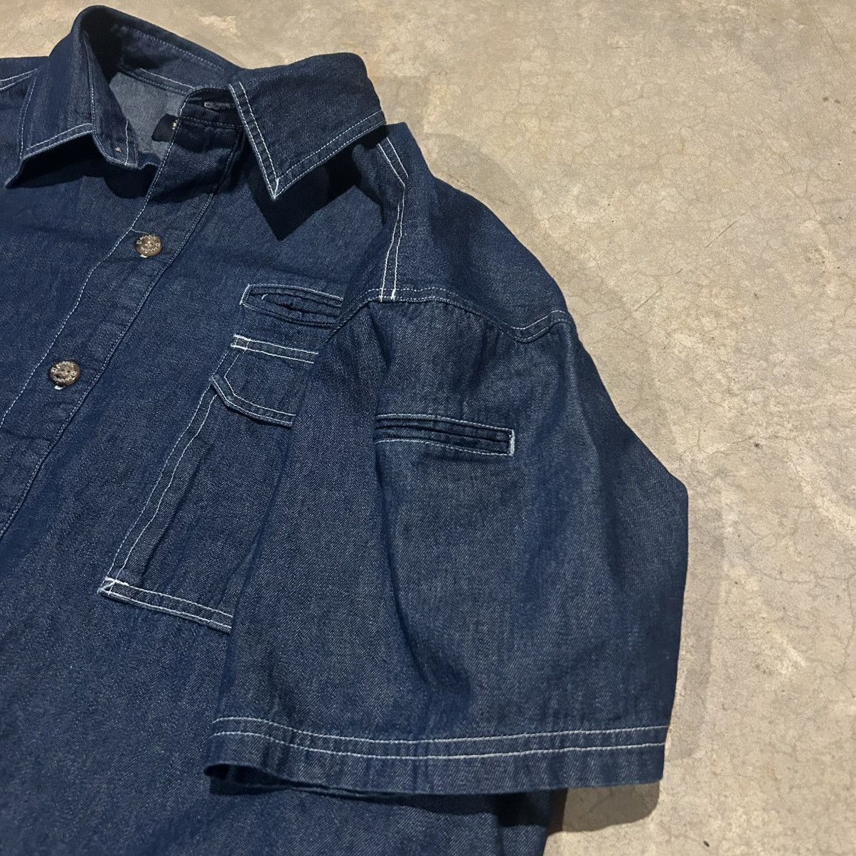 Southpole × Vintage Vintage 2000s PJ Jeans Stash Pocket Denim Button Up Shirt Size US XL / EU 56 / 4 - 4 Thumbnail