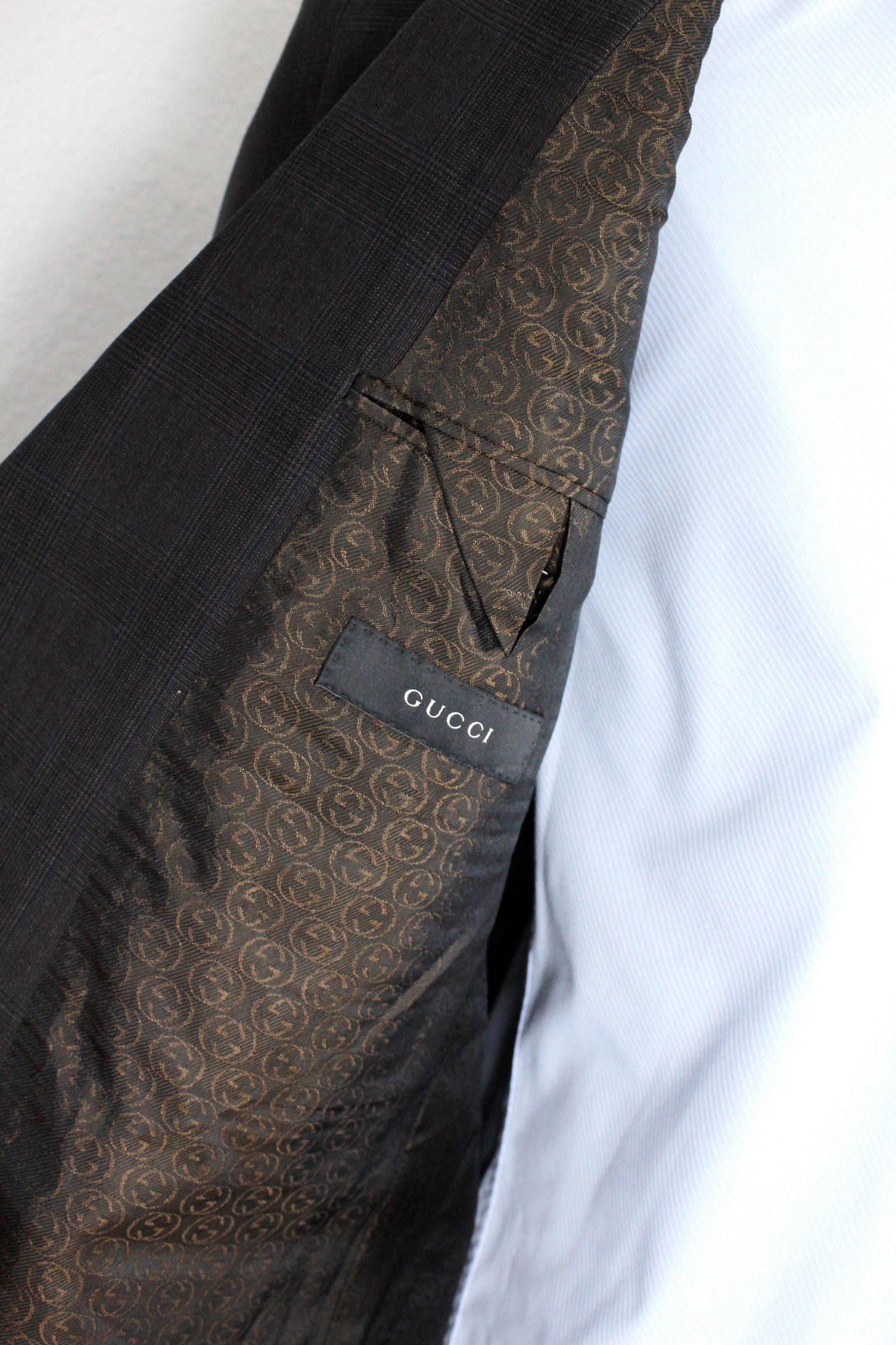 Gucci Gucci by Tom Ford Plaid Check Wool Suit 54 R Size 42R - 10 Thumbnail