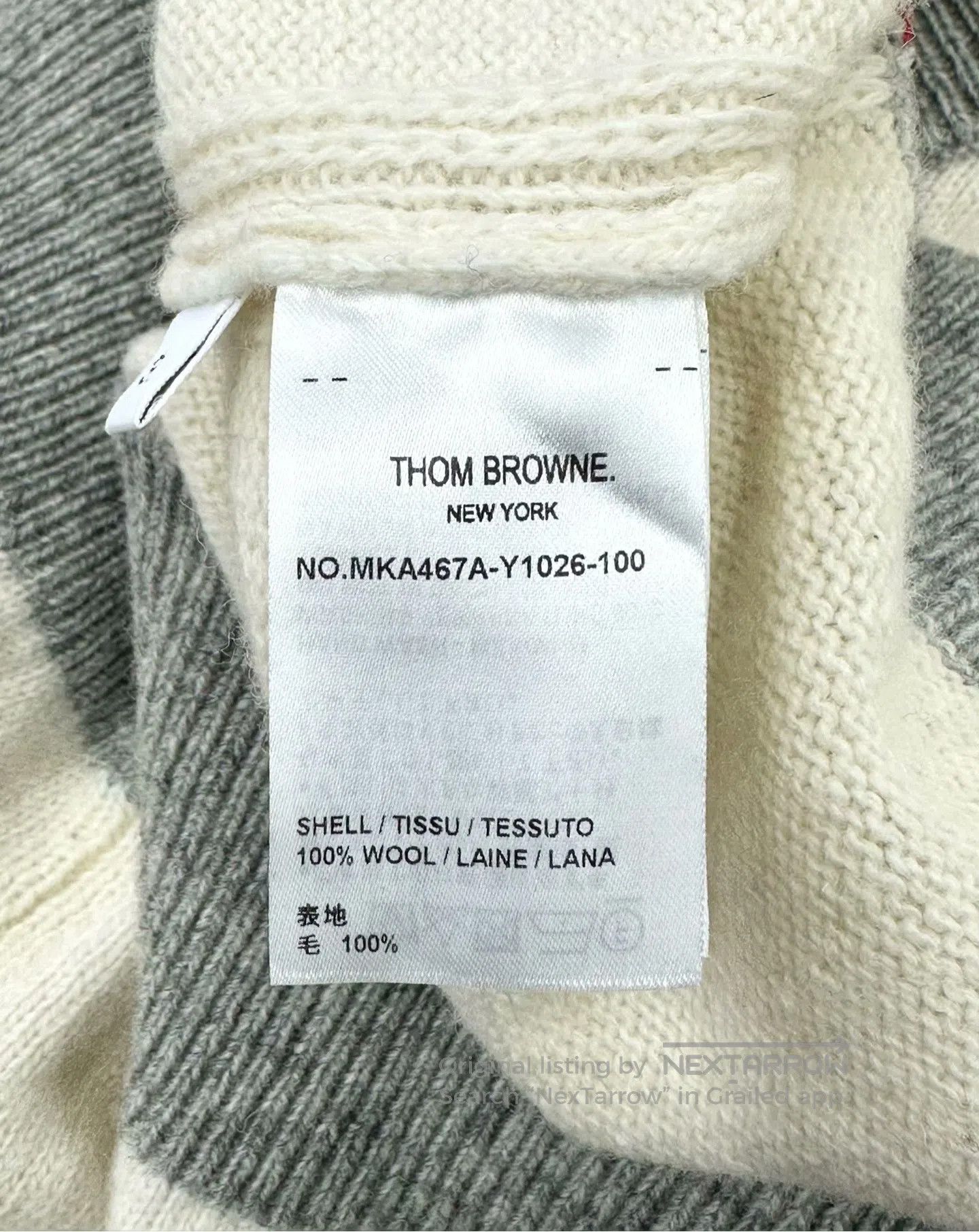 Thom Browne Thom Browne White and Gray Color Block Classic Four Stripe Size US L / EU 52-54 / 3 - 4 Thumbnail
