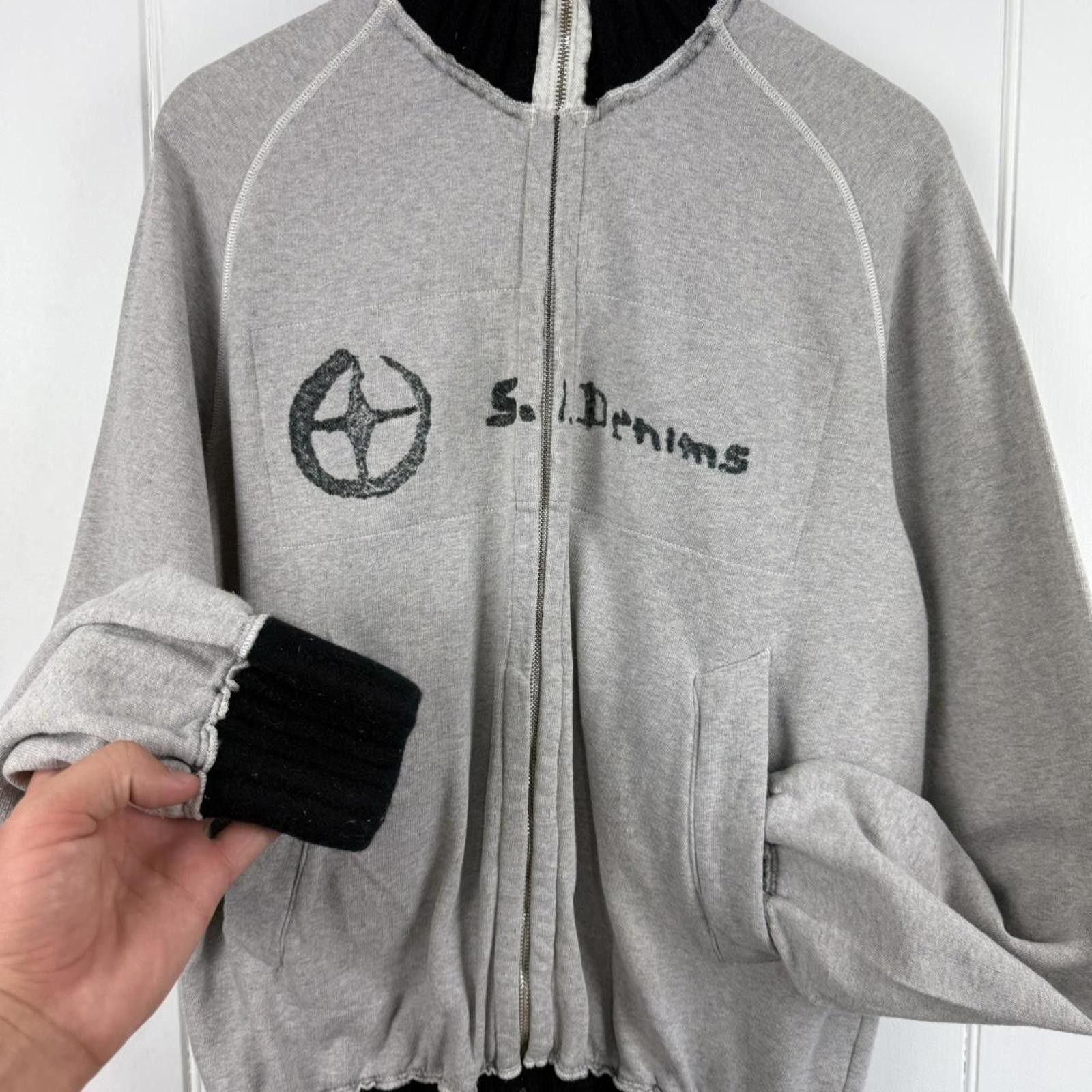 Stone Island 00s Stone Island Denims Knit Zip Jumper Size US L / EU 52-54 / 3 - 3 Thumbnail